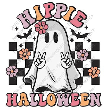Hippie Halloween - Retro Halloween Ghost - Cheat Clear Waterslide™ or Cheat Clear Sticker Decal