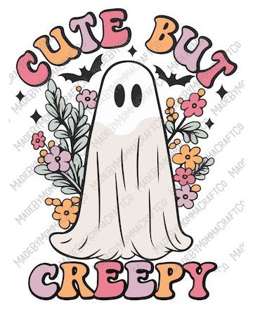 Cute But Creepy Retro Halloween Ghost - Cheat Clear Waterslide™ or White Cast Sticker