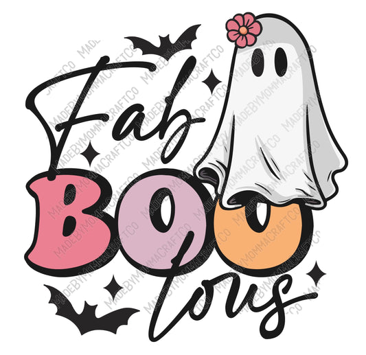 FabBOOLous Ghost Retro - Halloween - Cheat Clear Waterslide™ or White Cast Sticker