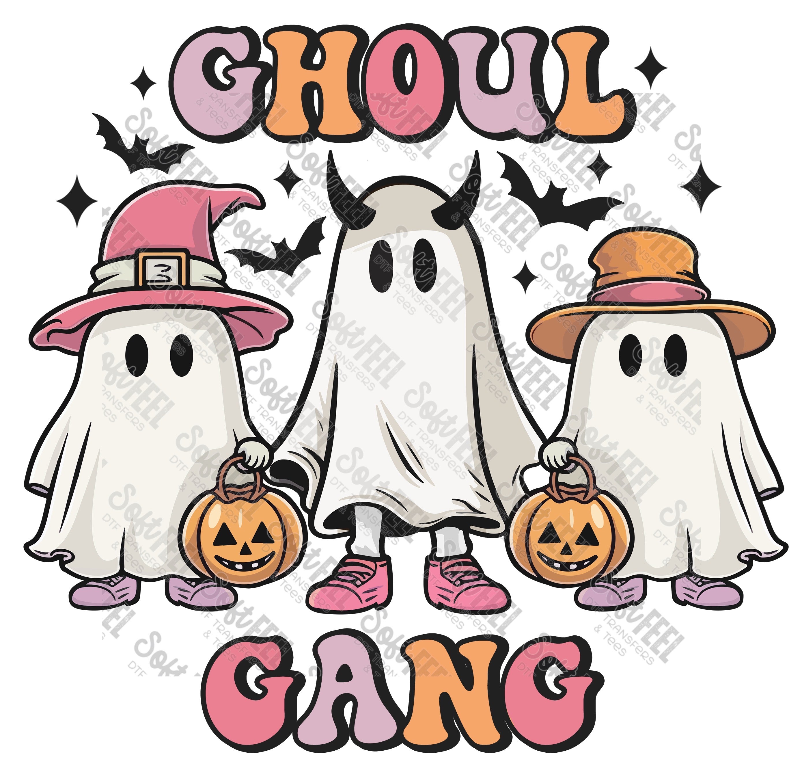 Ghoul Gang Ghost - Youth / Retro / Halloween - Direct To Film Transfer / DTF - Heat Press Clothing Transfer