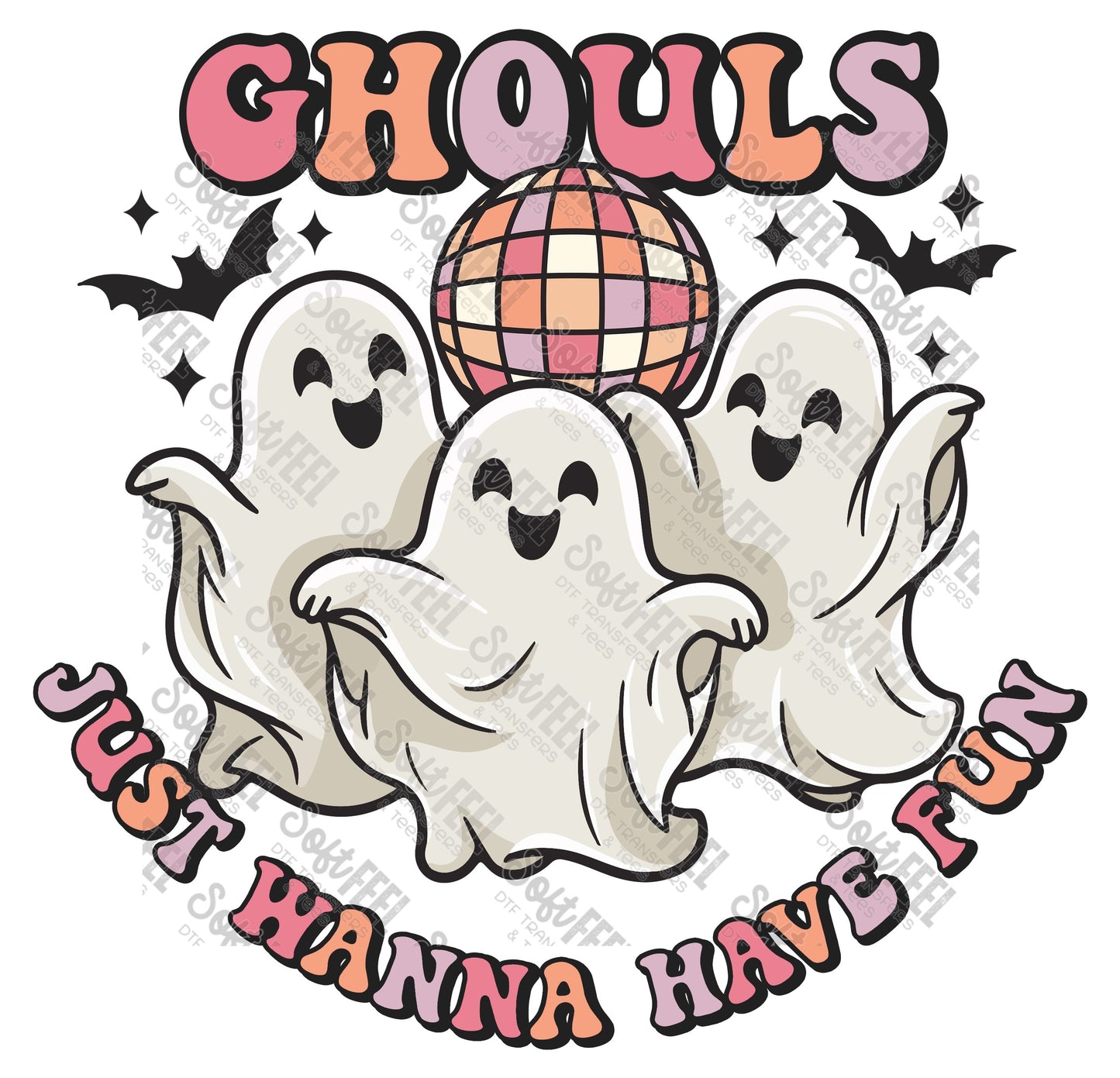 Ghouls Just Wanna Have Fun Ghost - Youth / Retro / Halloween - Direct To Film Transfer / DTF - Heat Press Clothing Transfer