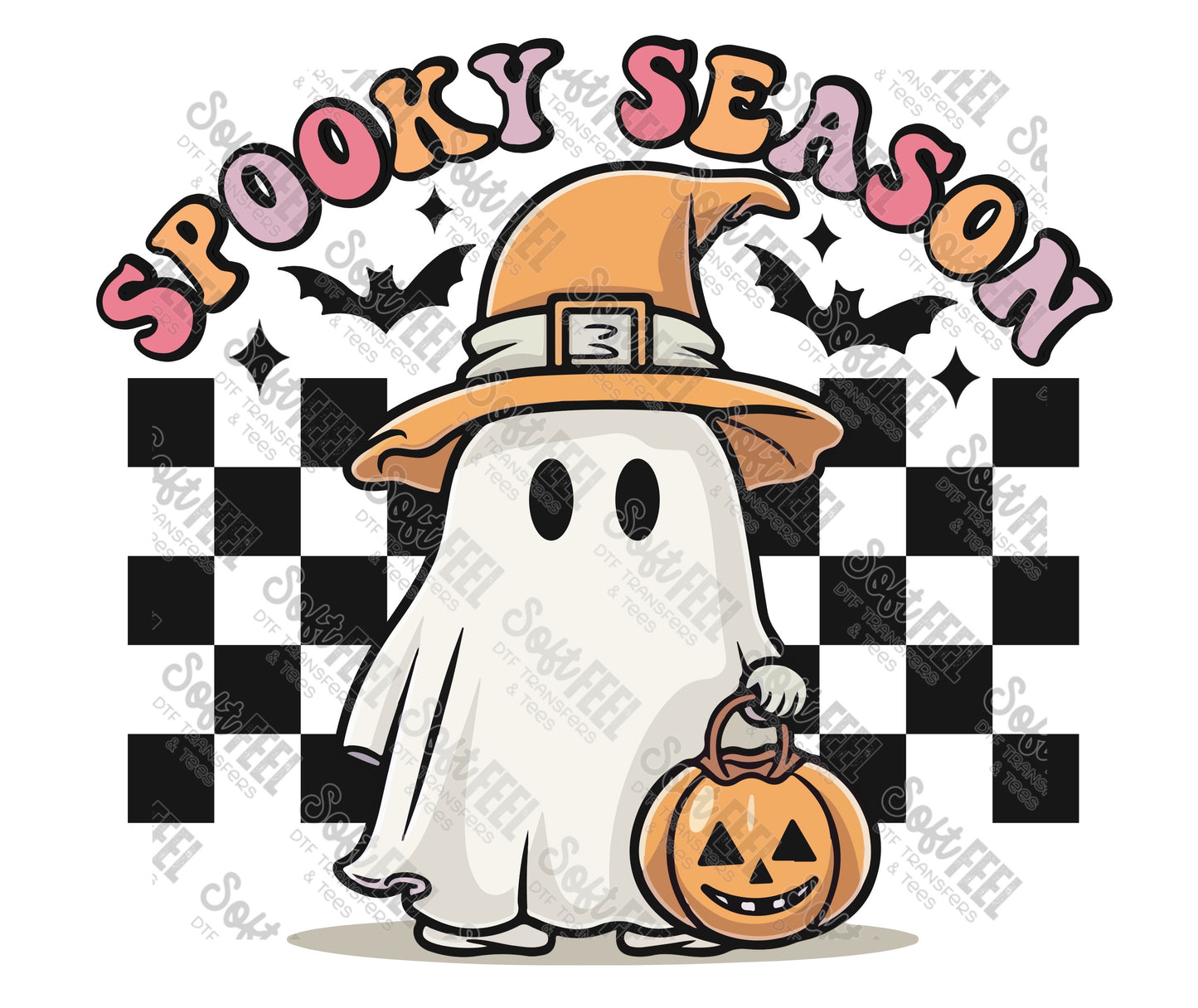 Spooky Season Ghost - Retro / Halloween - Direct To Film Transfer / DTF - Heat Press Clothing Transfer