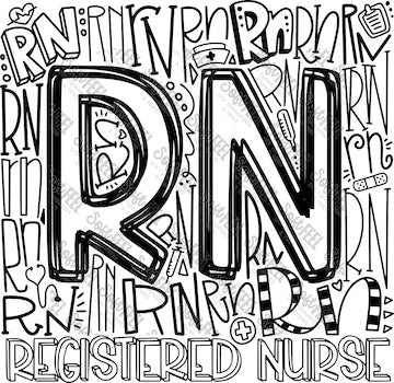 RN Typography - Occupations - Direct To Film Transfer / DTF - Heat Press Clothing Transfer