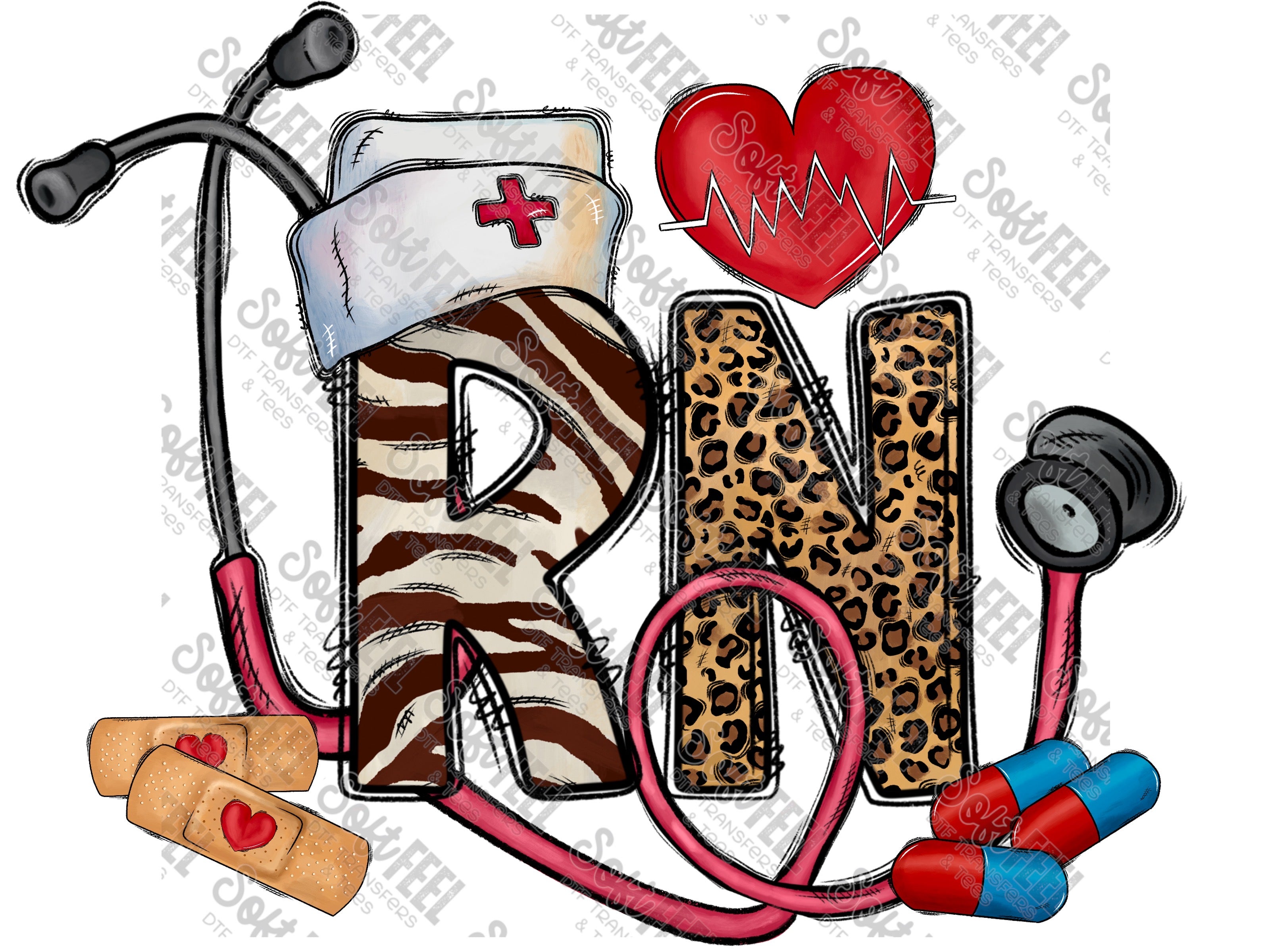 RN Nurse - Women&#39;s / Occupations - Direct To Film Transfer / DTF - Heat Press Clothing Transfer