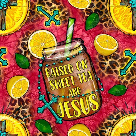 Raised On Sweet Tea And Jesus - Vinyl Or Waterslide Seamless Wrap