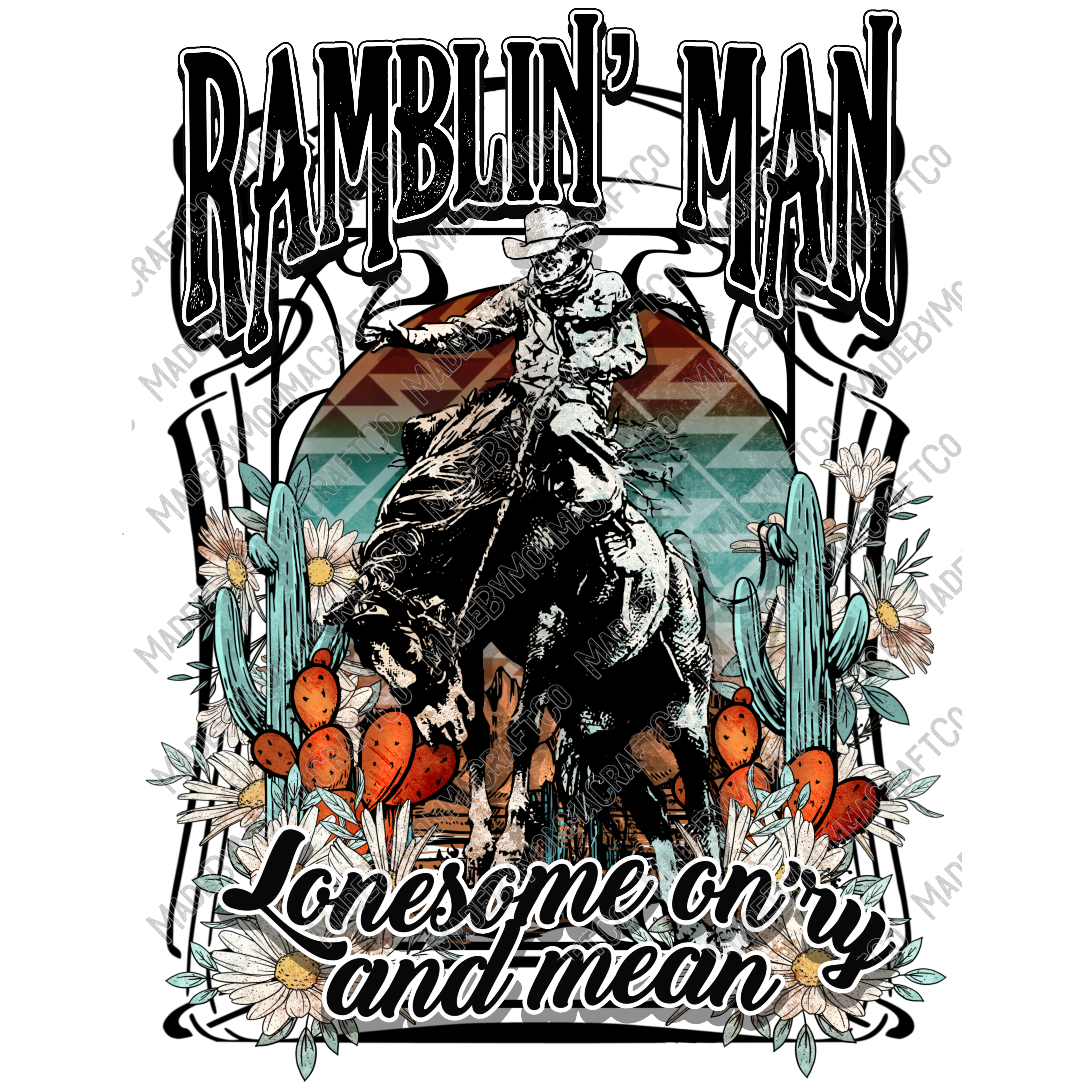 Ramblin&#39; Man Country Western - Cheat Clear Waterslide™ or White Cast Sticker