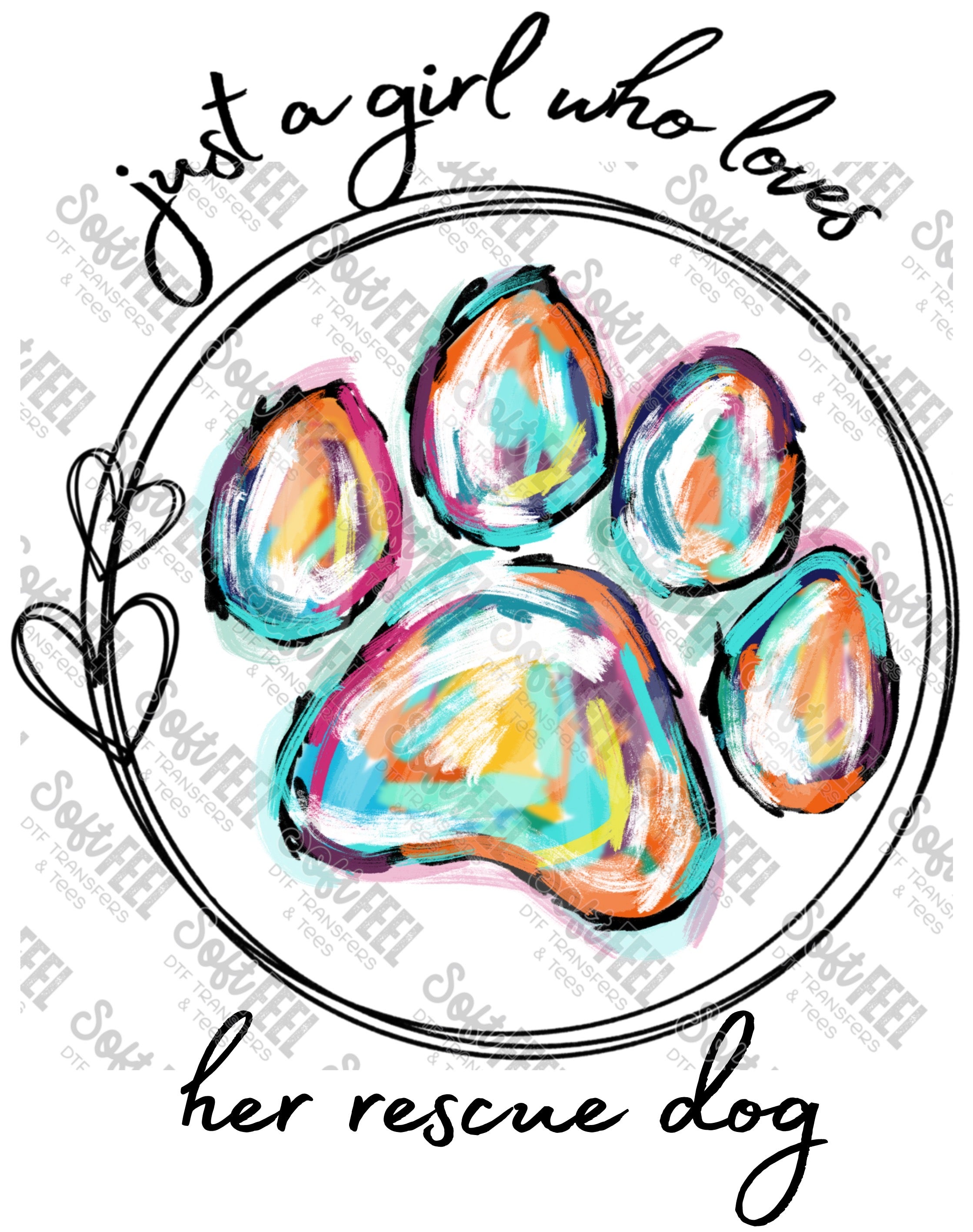Rescue Dog - Women&#39;s / Animals - Direct To Film Transfer / DTF - Heat Press Clothing Transfer