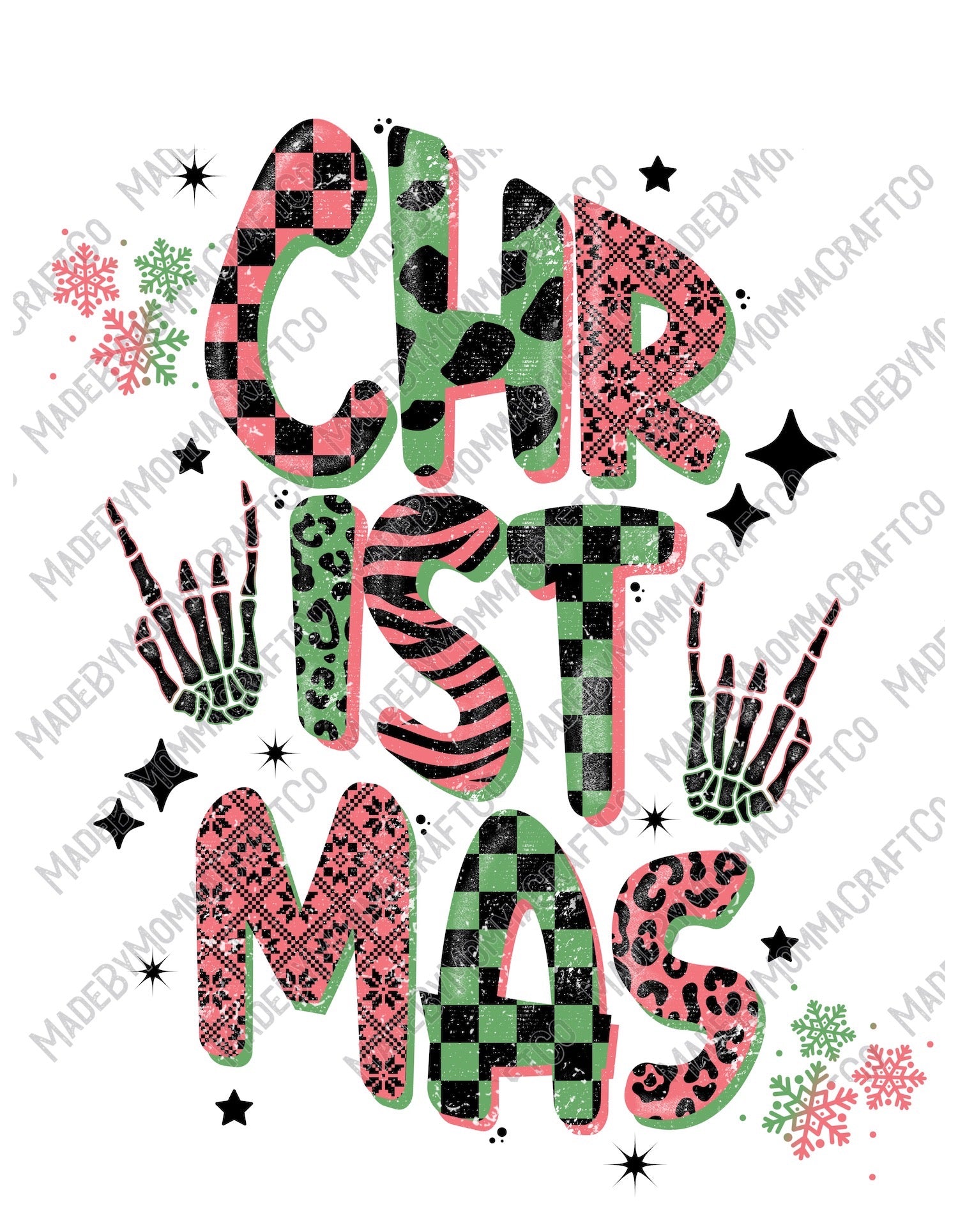 Retro Christmas Distressed - Christmas - Cheat Clear Waterslide™ or White Cast Sticker