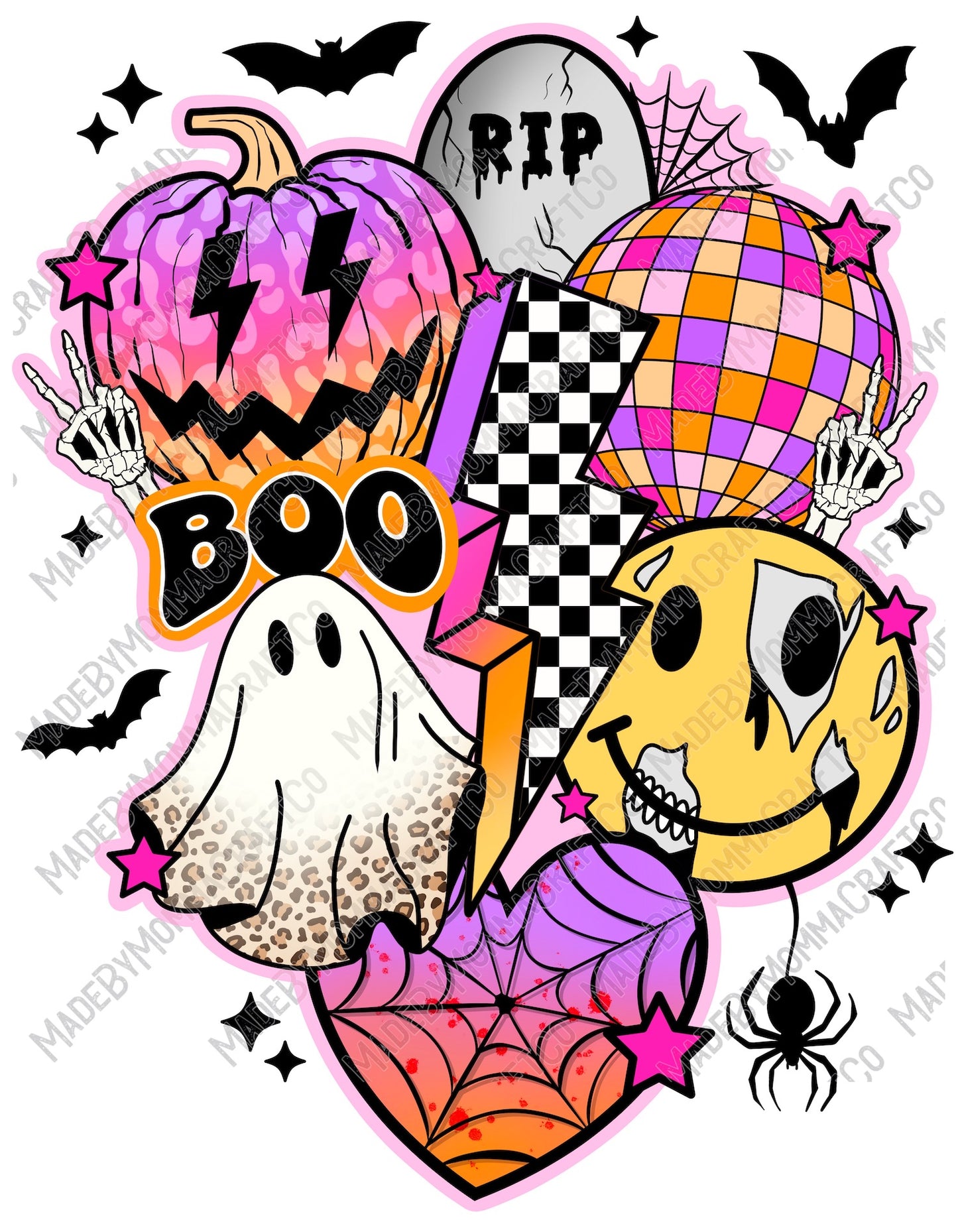 Retro Collage - Halloween - Cheat Clear Waterslide™ or White Cast Sticker