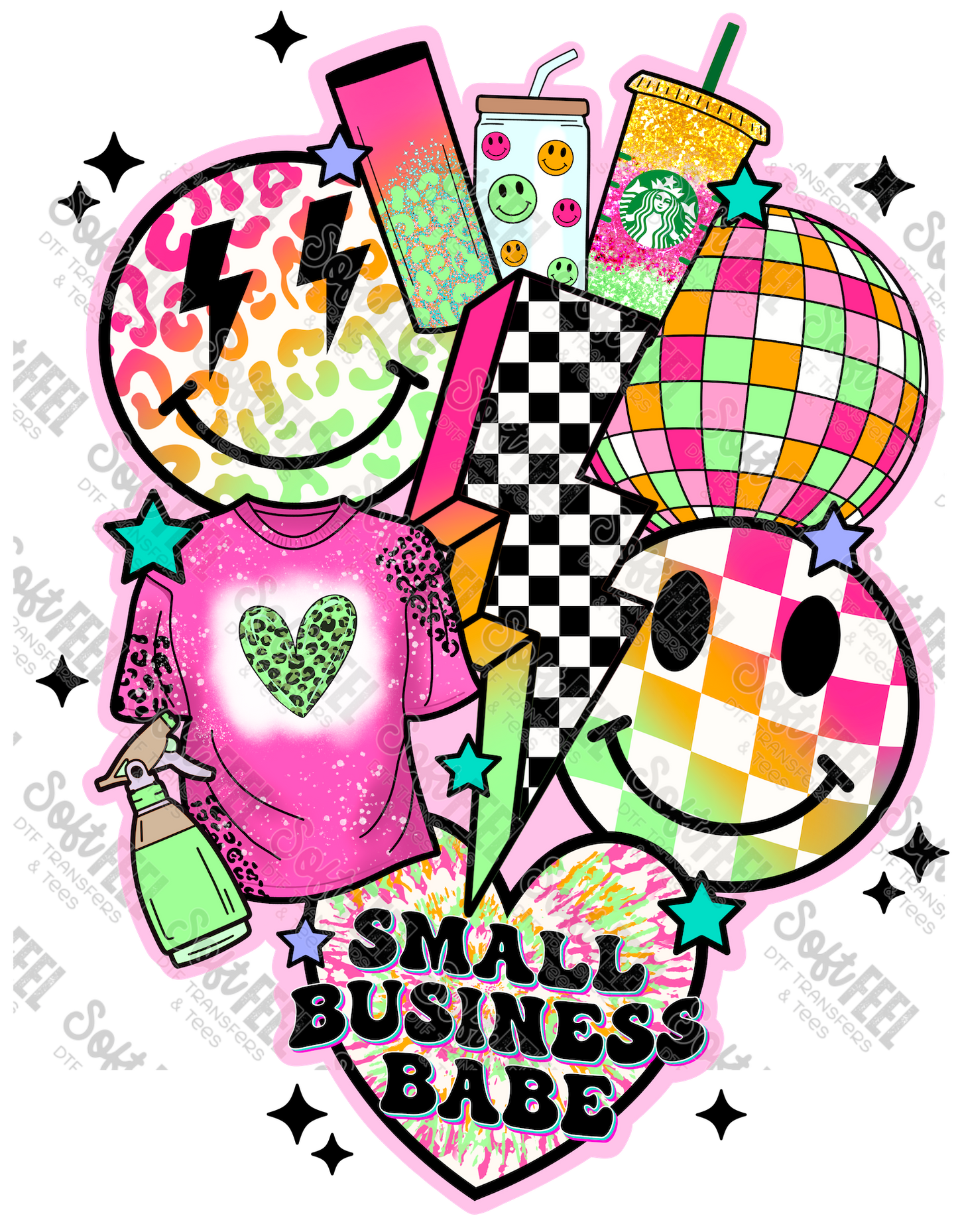 Small Business Collage - Retro / Youth - Direct To Film Transfer / DTF - Heat Press Clothing Transfer