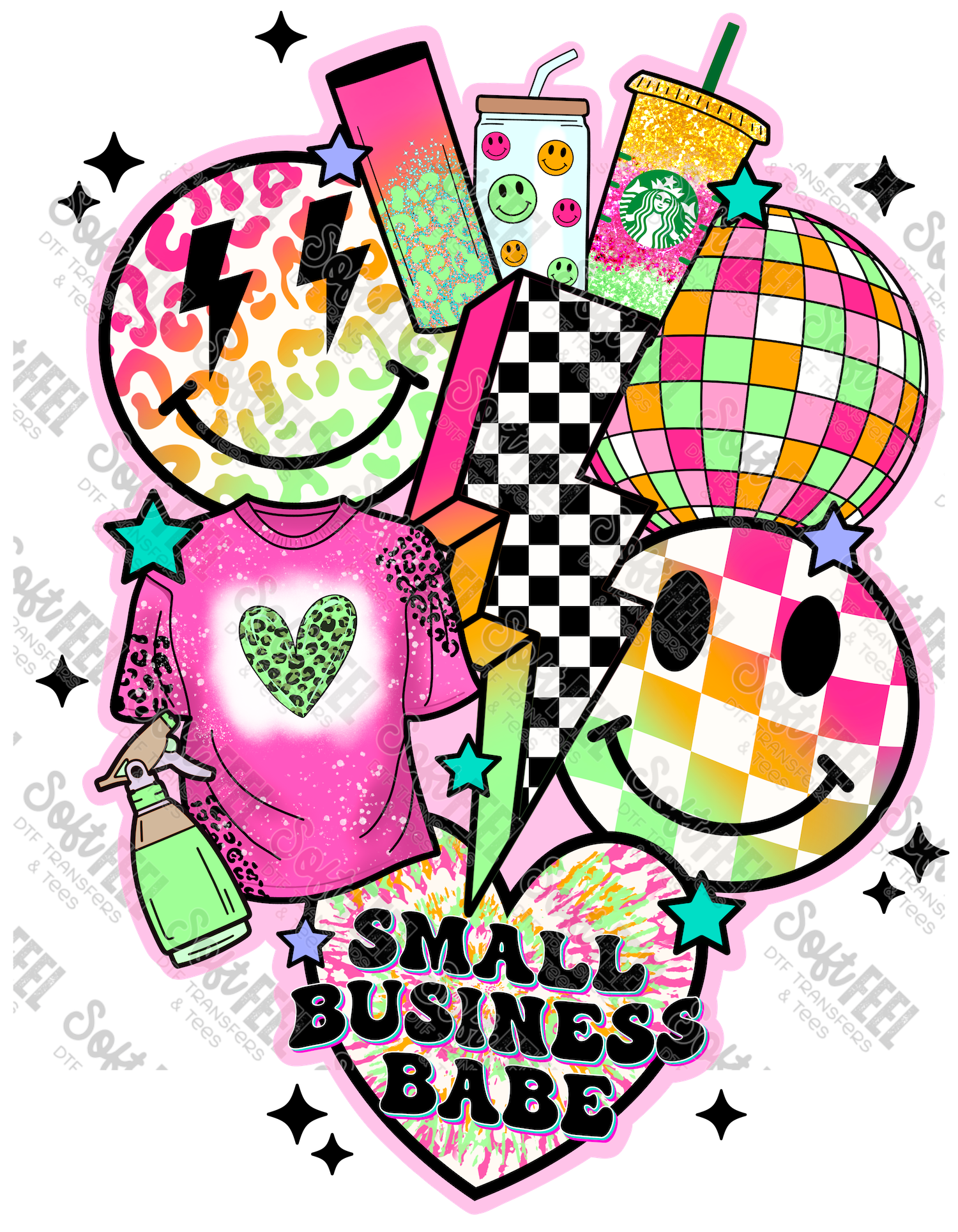 Small Business Collage - Retro / Youth - Direct To Film Transfer / DTF - Heat Press Clothing Transfer