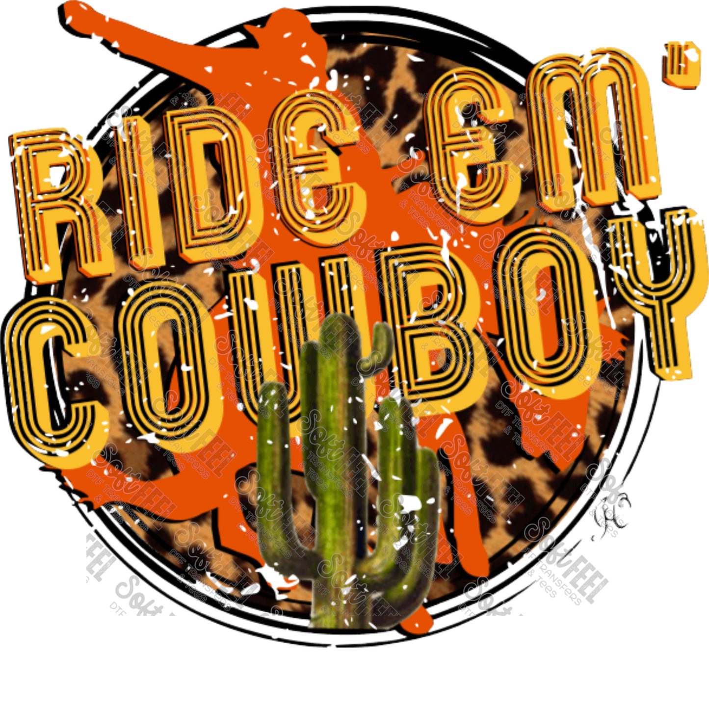 Ride Em Cowboy - Retro / Country Western - Direct To Film Transfer / DTF - Heat Press Clothing Transfer