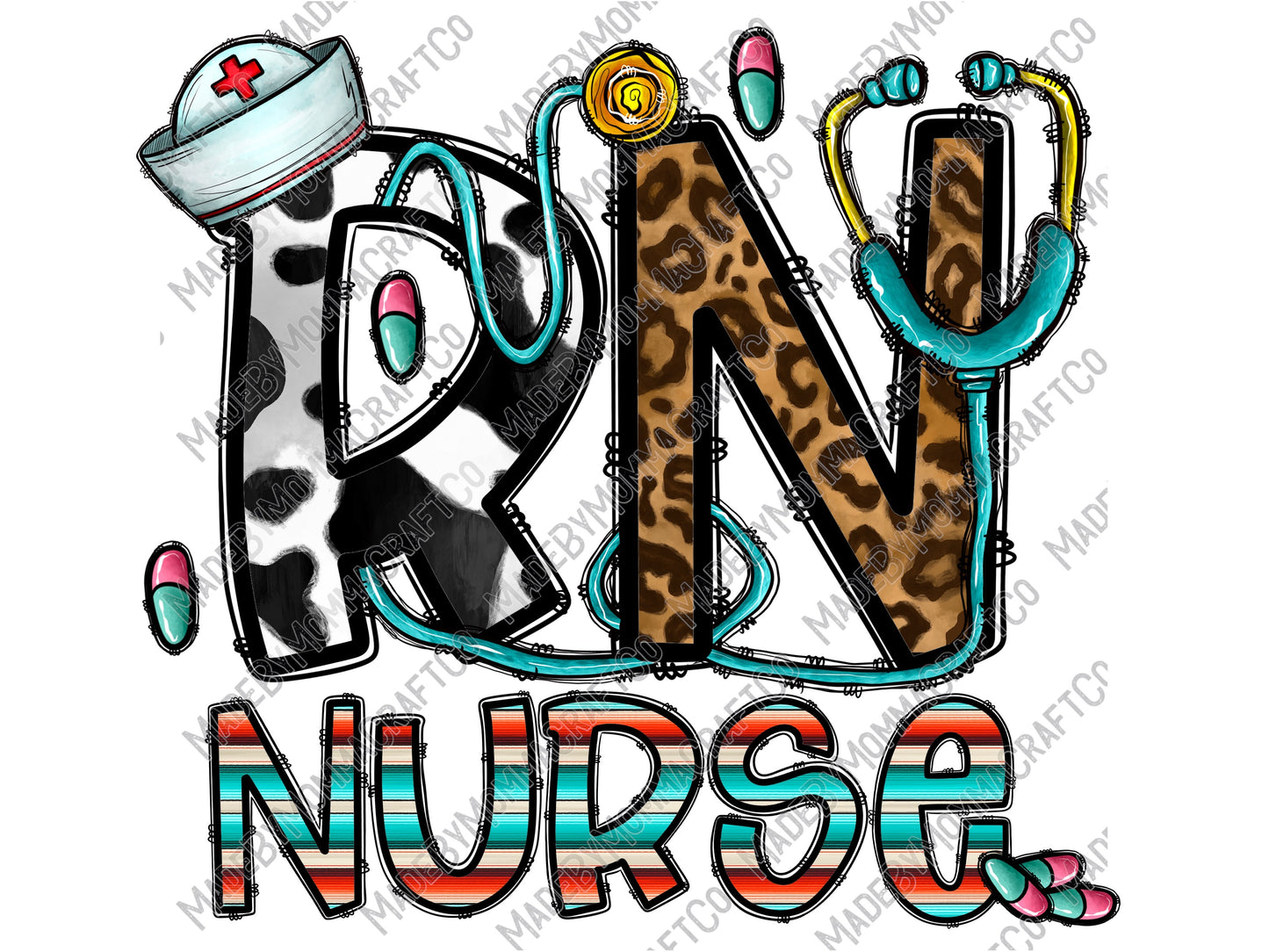 RN Nurse - Occupations - Cheat Clear Waterslide™ or White Cast Sticker