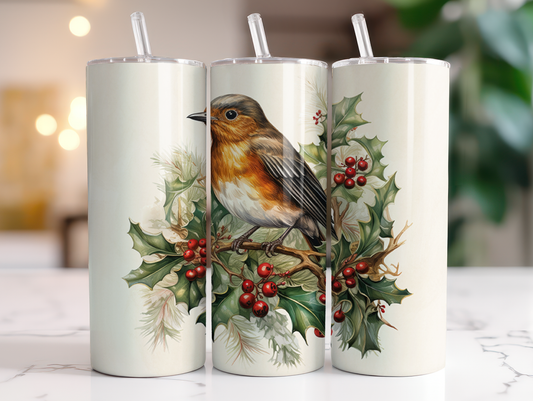 Robin Christmas - Sublimation or Waterslide Wrap - 20oz and 30oz