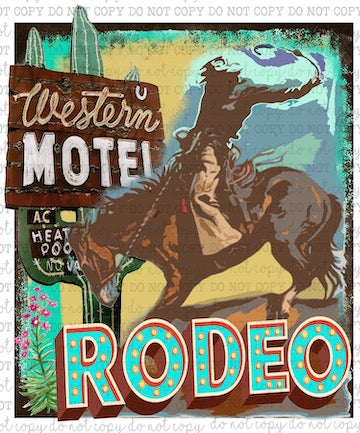 Rodeo Motel Vintage - Country Western - Cheat Clear Waterslide™ or Cheat Clear Sticker Decal