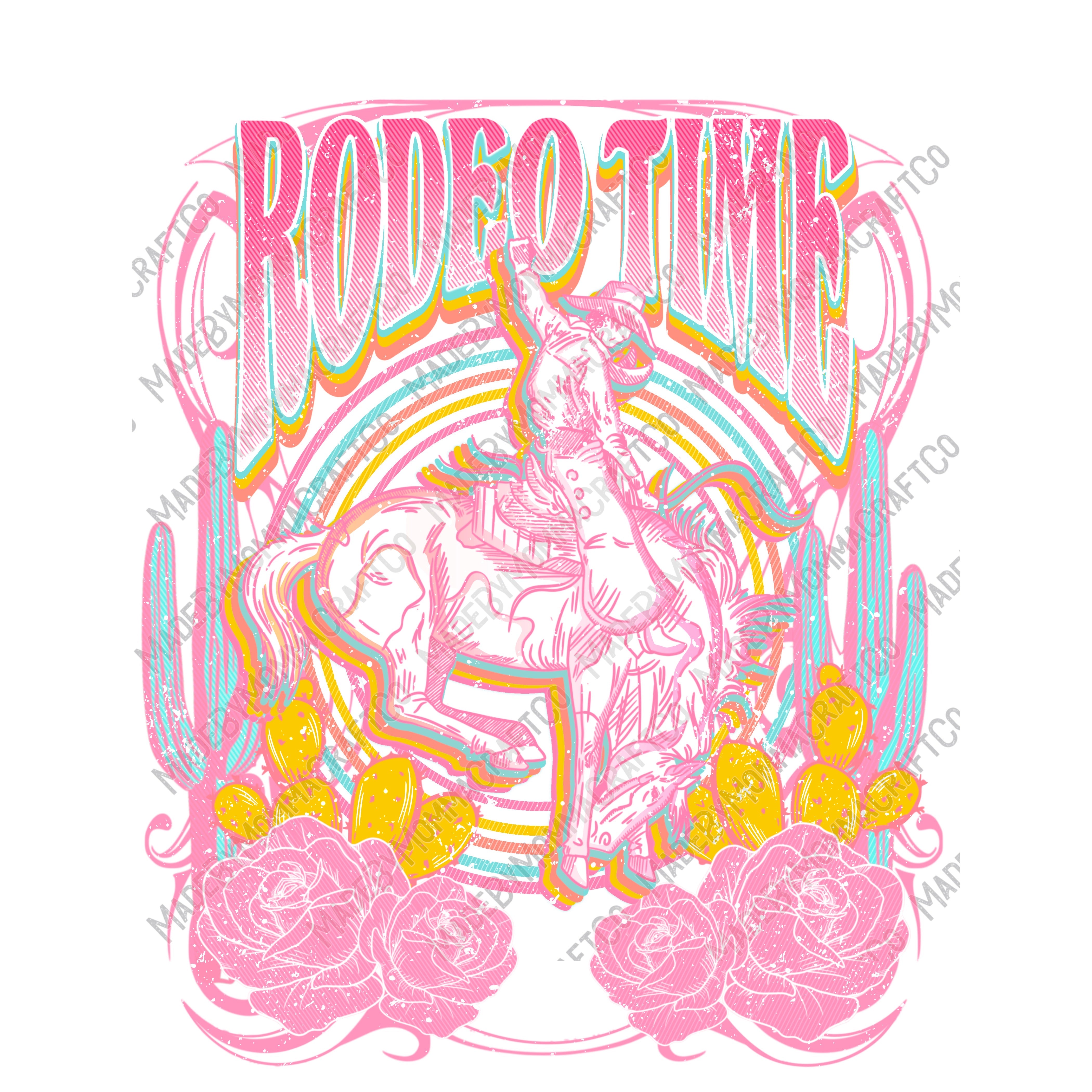 Rodeo Time Pastel Pink - Country Western - Cheat Clear Waterslide™ or ...