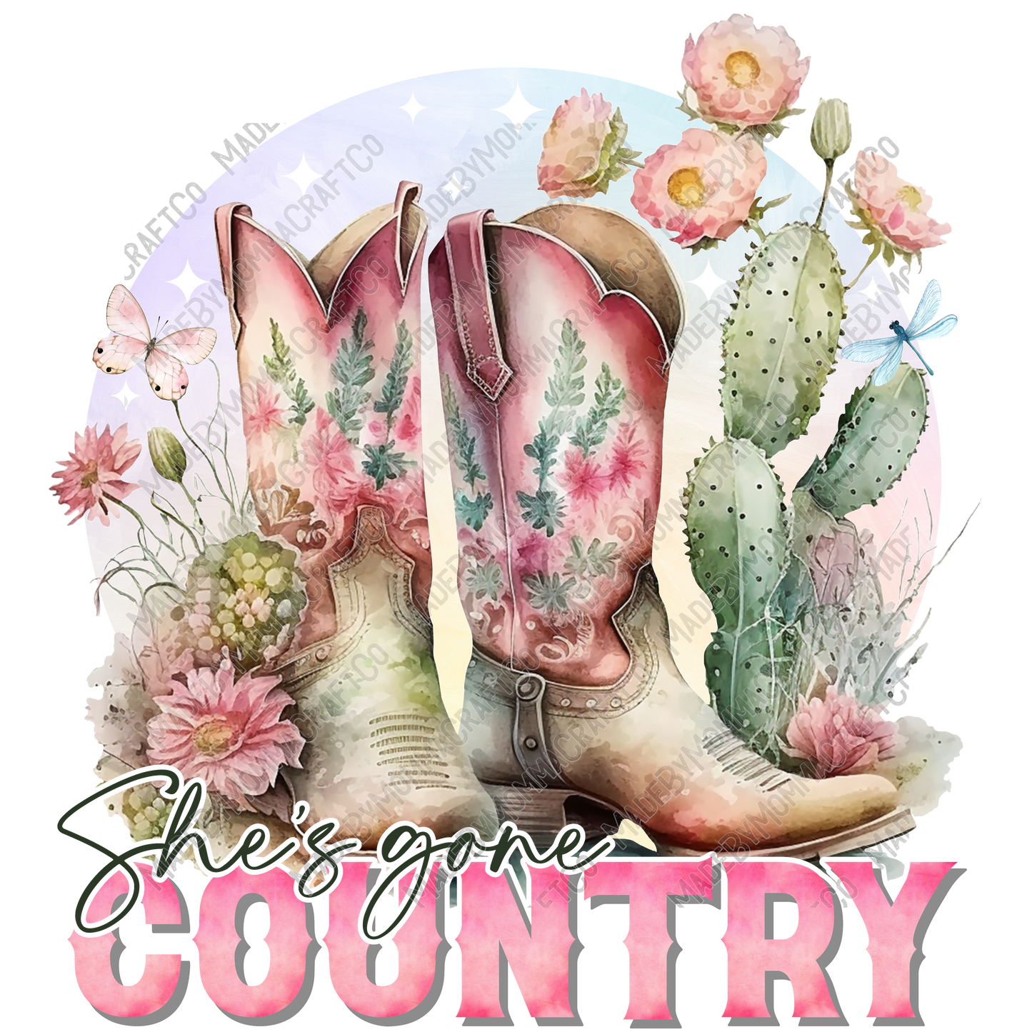 She's Gone Country Boots - Cheat Clear Waterslide™ or White Cast Sticker