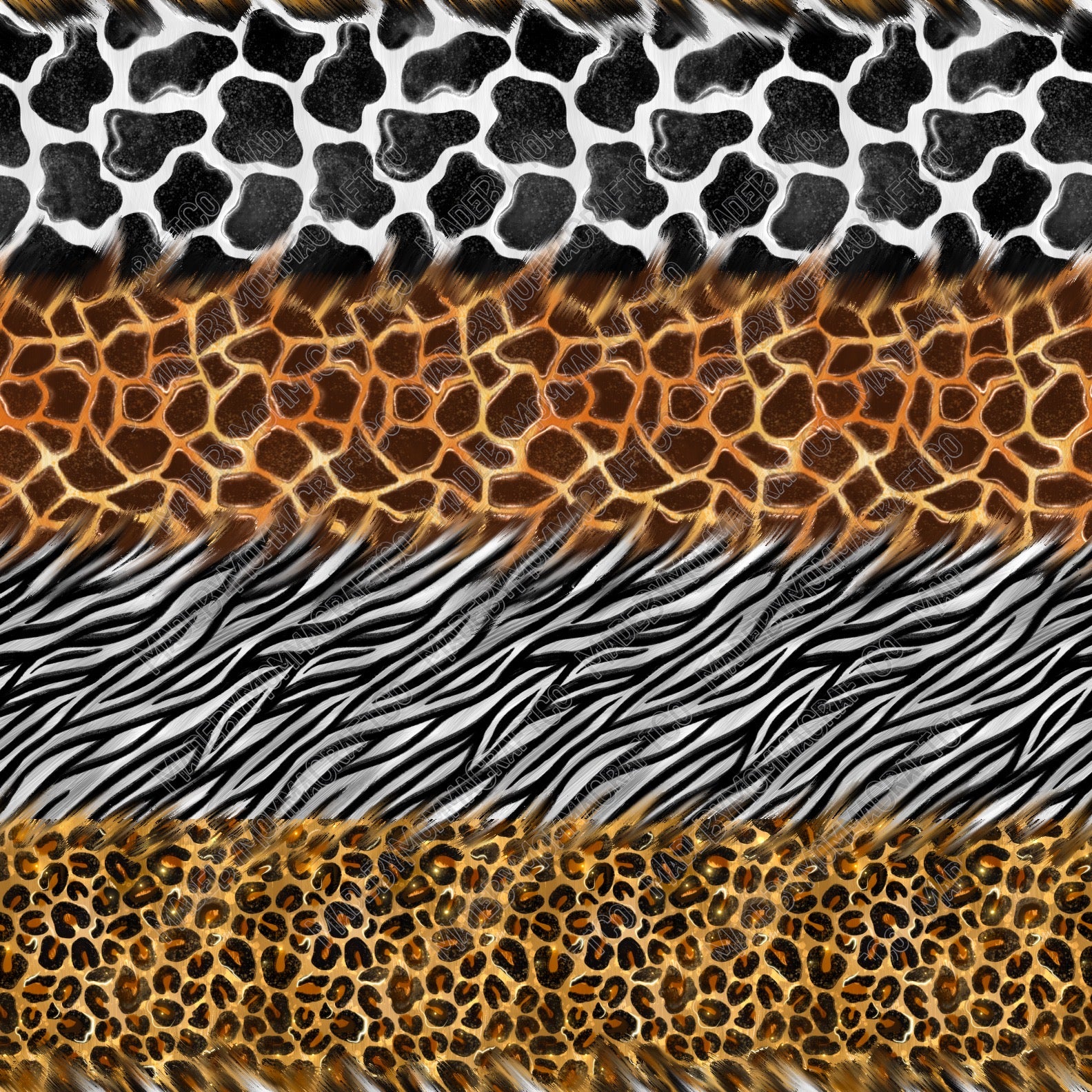 Safari Animals - Vinyl Or Waterslide Seamless Wrap