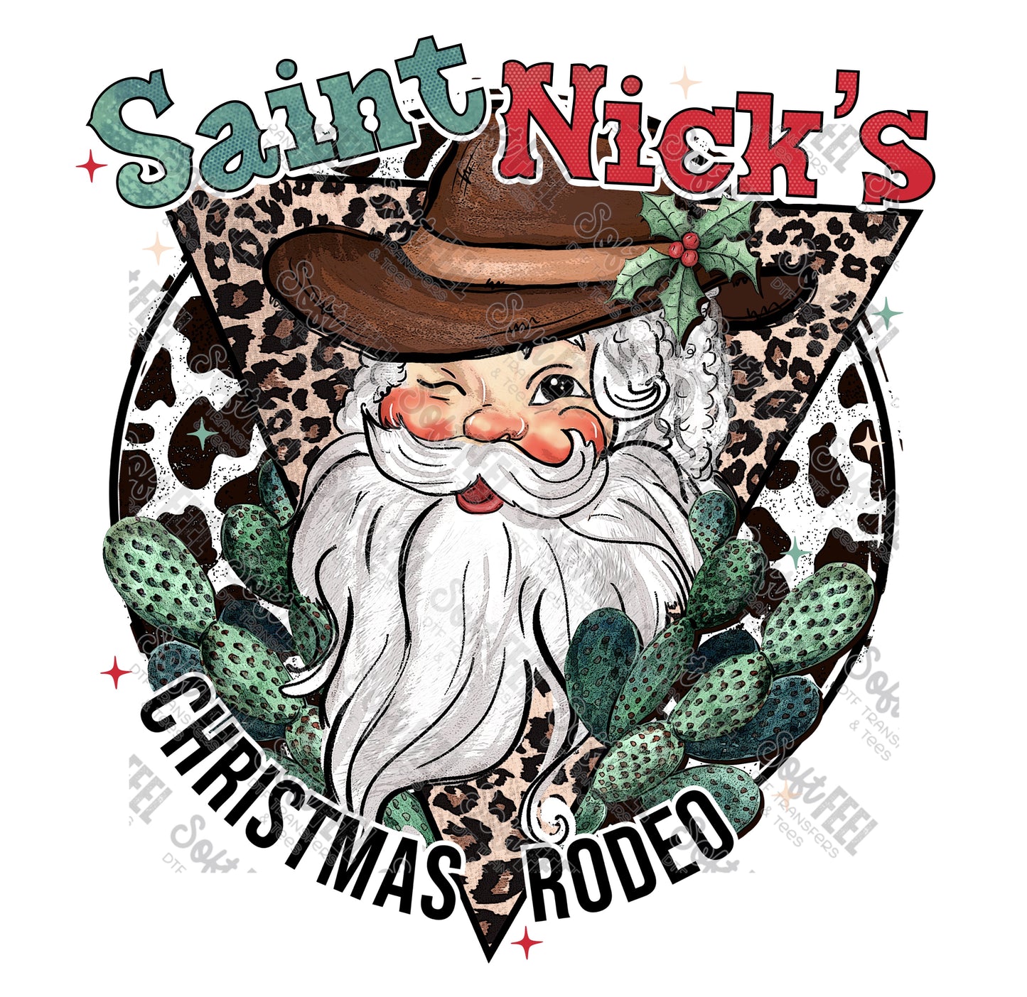 Saint Nicks Christmas Rodeo - Christmas - Direct To Film Transfer / DTF - Heat Press Clothing Transfer