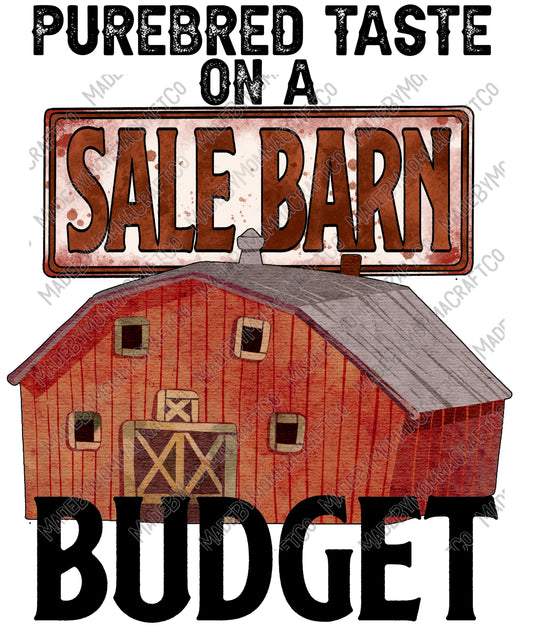 Purebred Taste on a Sale Barn Budget Cattle Auction- Country Western - Cheat Clear Waterslide™ or White Cast Sticker