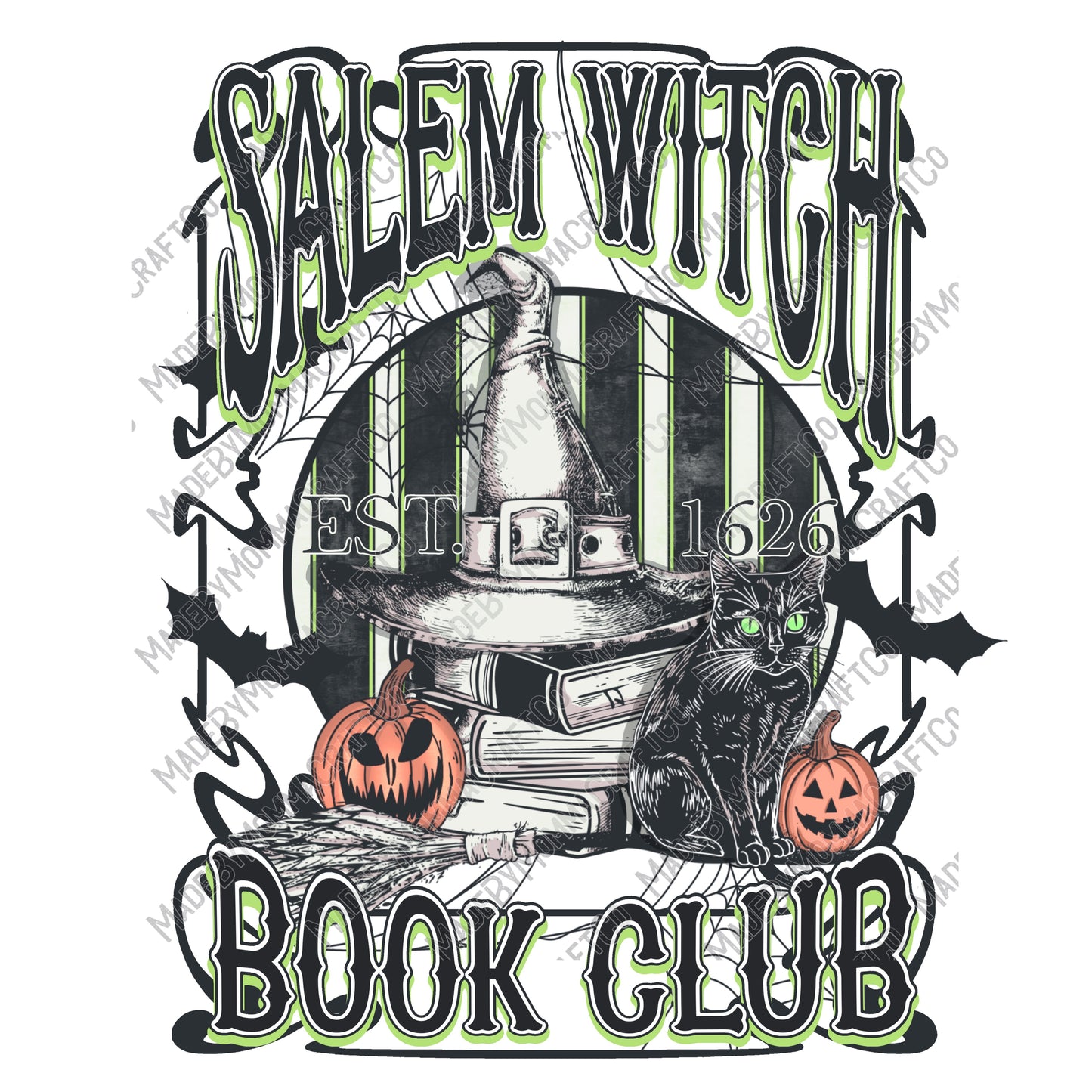 Salem Book Club - Fall / Halloween - Cheat Clear Waterslide™ or White Cast Sticker