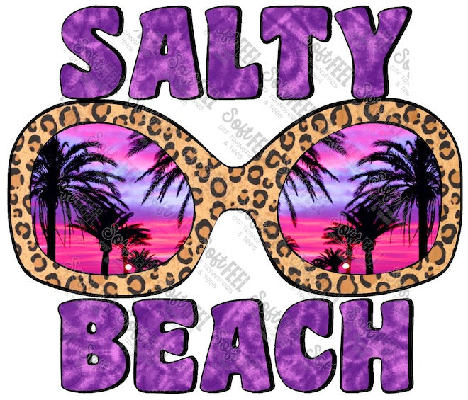 Salty Beach - Women&#39;s / Snarky Humor / Retro - Direct To Film Transfer / DTF - Heat Press Clothing Transfer
