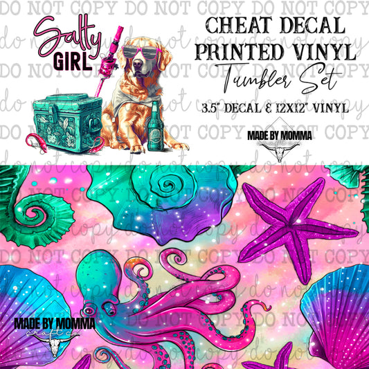 Salty Girl Ocean Lab - Vinyl & Decal Tumbler Set