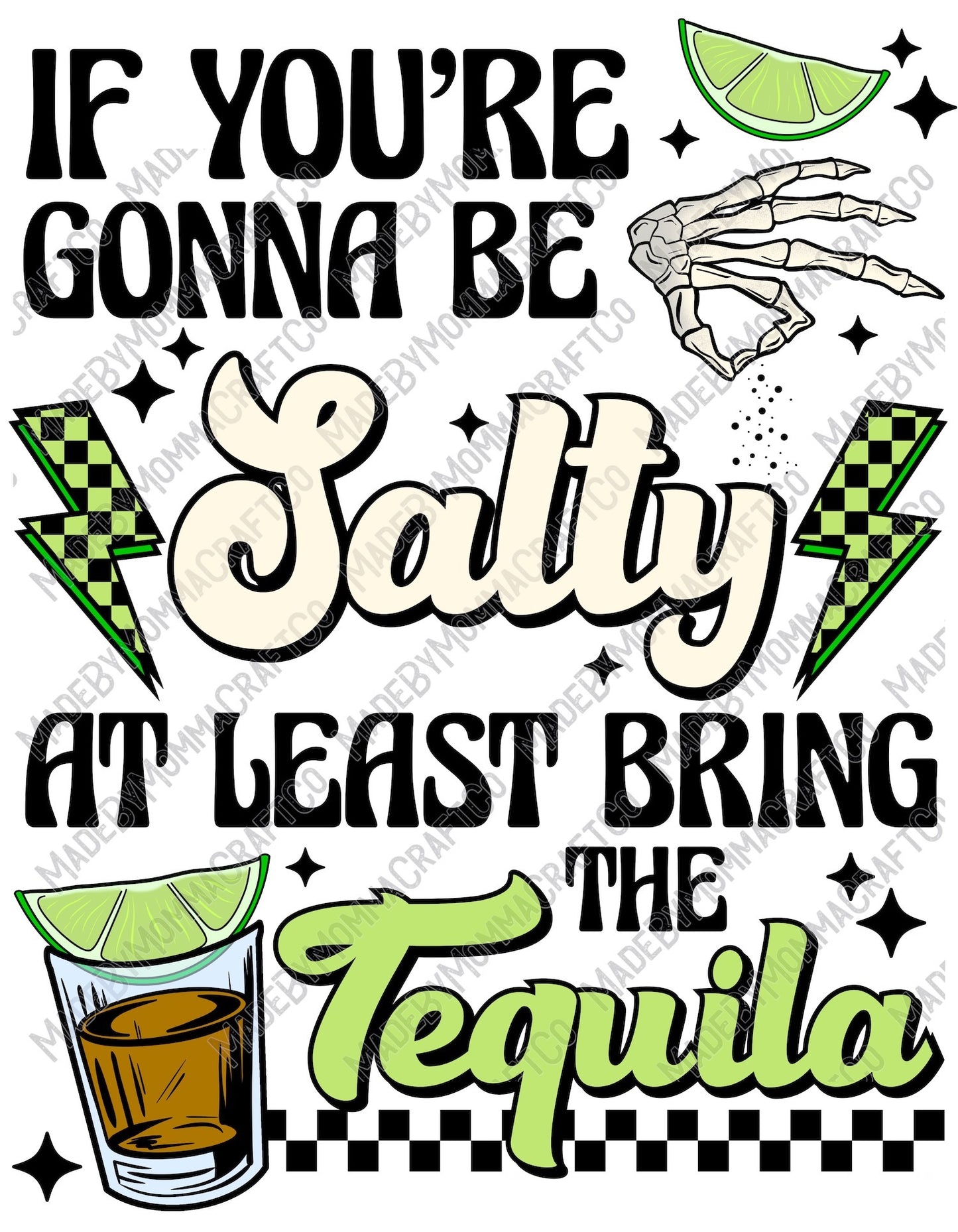 Salty Tequila - Humor - Cheat Clear Waterslide™ or White Cast Sticker