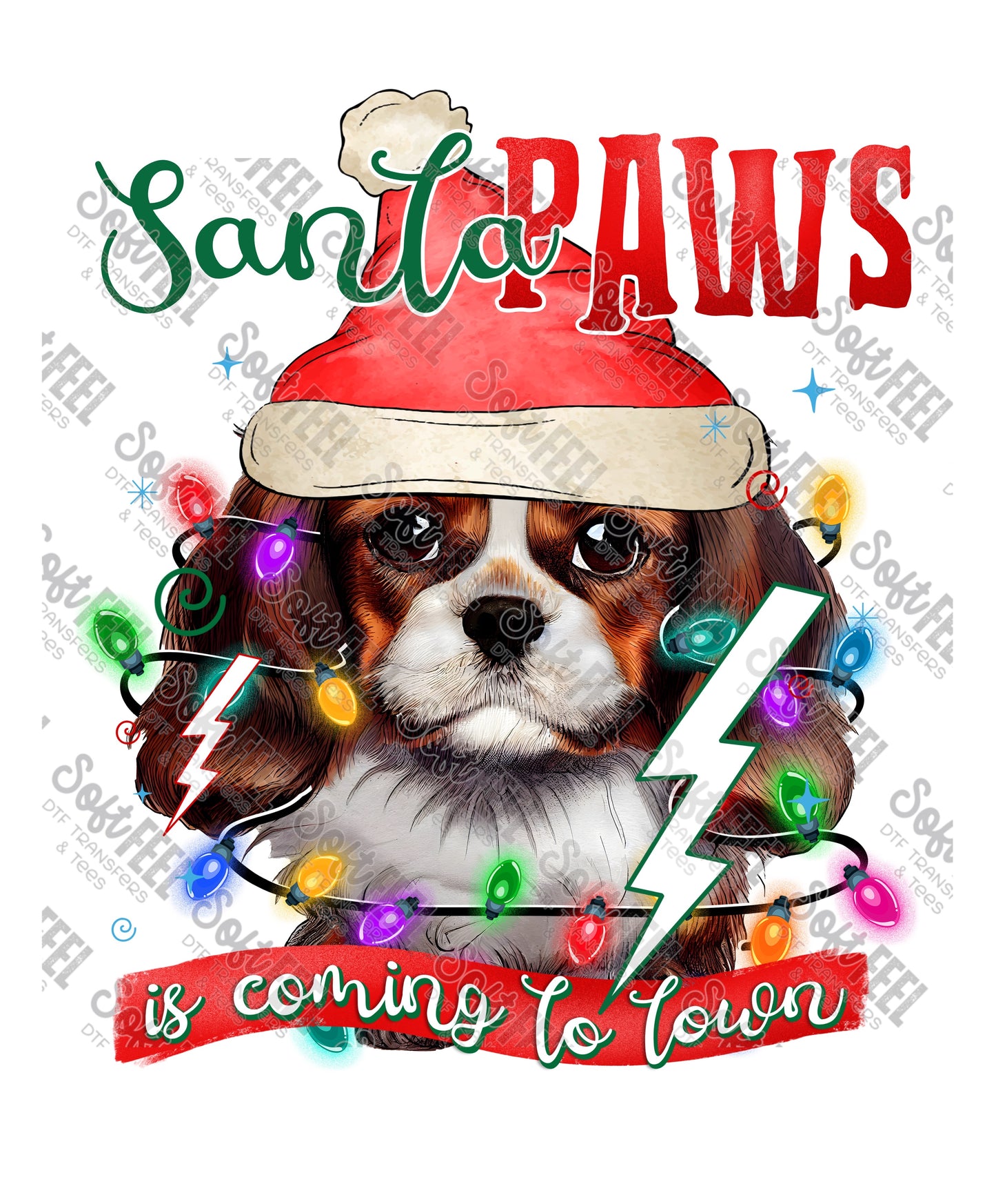 Santa Paws 25 - Christmas / Animals - Direct To Film Transfer / DTF - Heat Press Clothing Transfer