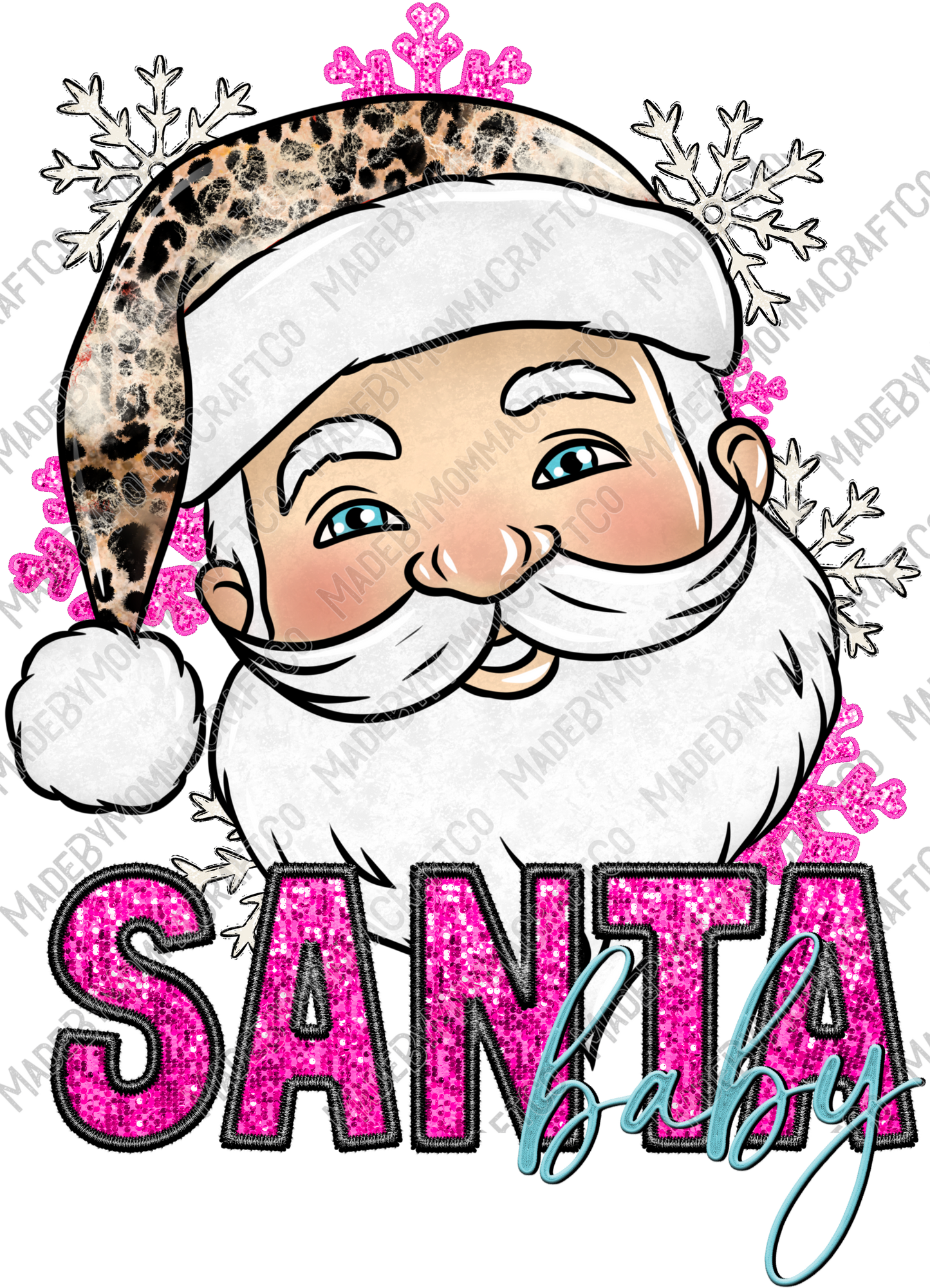 Santa Baby - Faux Embroidery - Cheat Clear Waterslide™ or White Cast Sticker