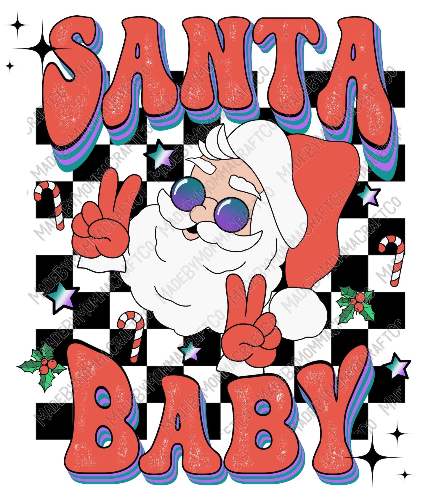 Santa Baby - Christmas - Cheat Clear Waterslide™ or White Cast Sticker