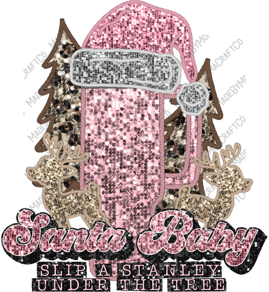 Santa Baby - Faux Embroidery - Cheat Clear Waterslide™ or White Cast Sticker