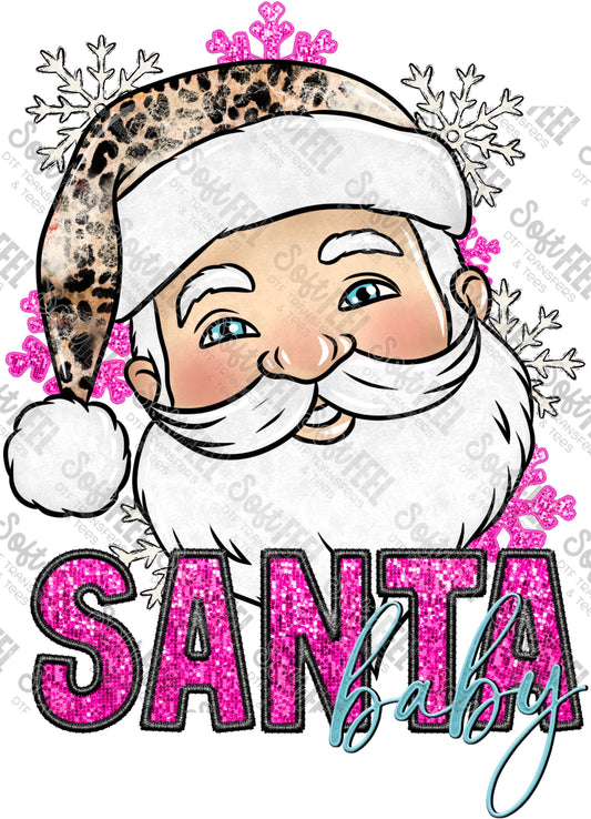 Santa Baby - Christmas / Faux Embroidery - Direct To Film Transfer / DTF - Heat Press Clothing Transfer