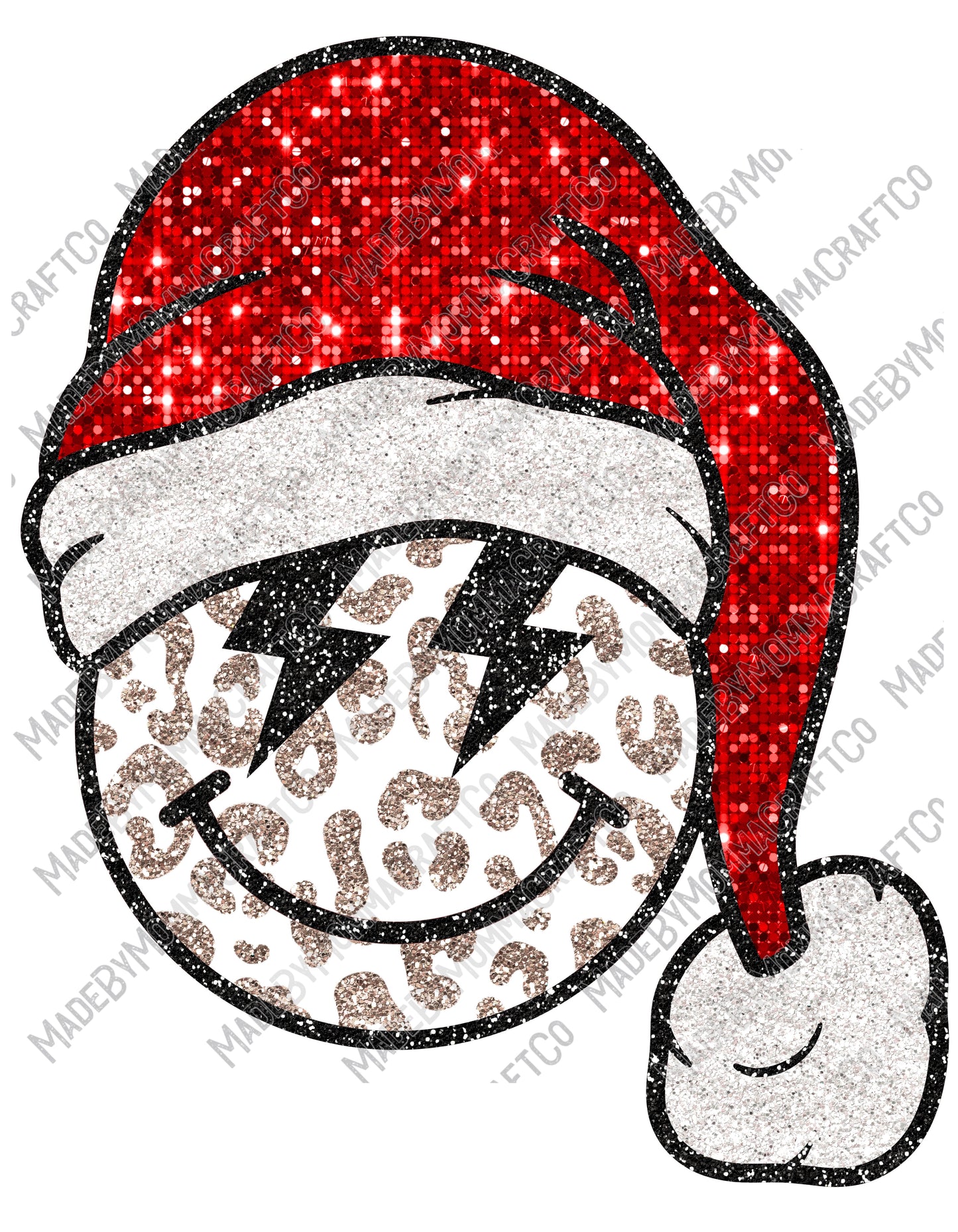 Santa Smile Face - Christmas - Cheat Clear Waterslide™ or White Cast Sticker