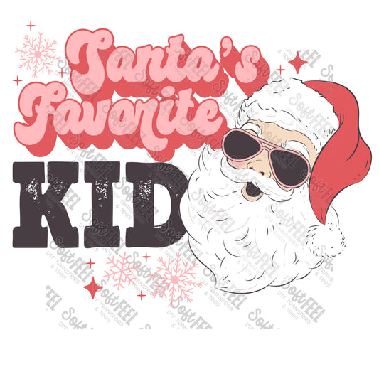 Santas Favorite Kid - Youth / Christmas / Retro - Direct To Film Transfer / DTF - Heat Press Clothing Transfer