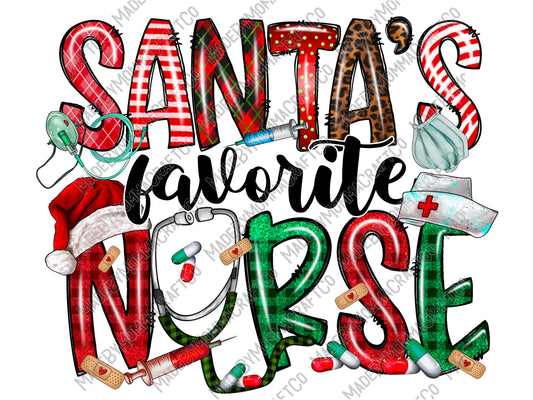 Santas Favorite Nurse - Christmas - Cheat Clear Waterslide™ or Cheat Clear Sticker Decal