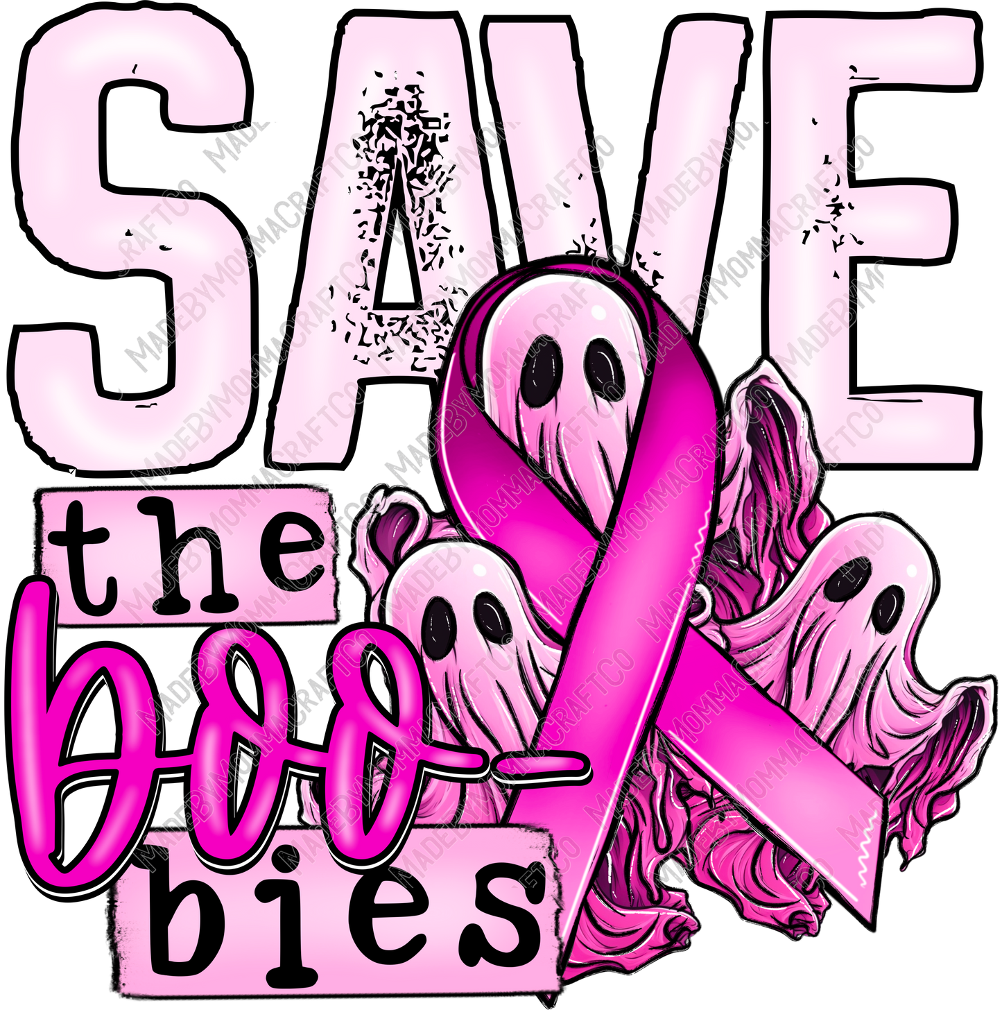 Save The Boobies Breast Cancer Awareness - Halloween - Cheat Clear Waterslide™ or White Cast Sticker