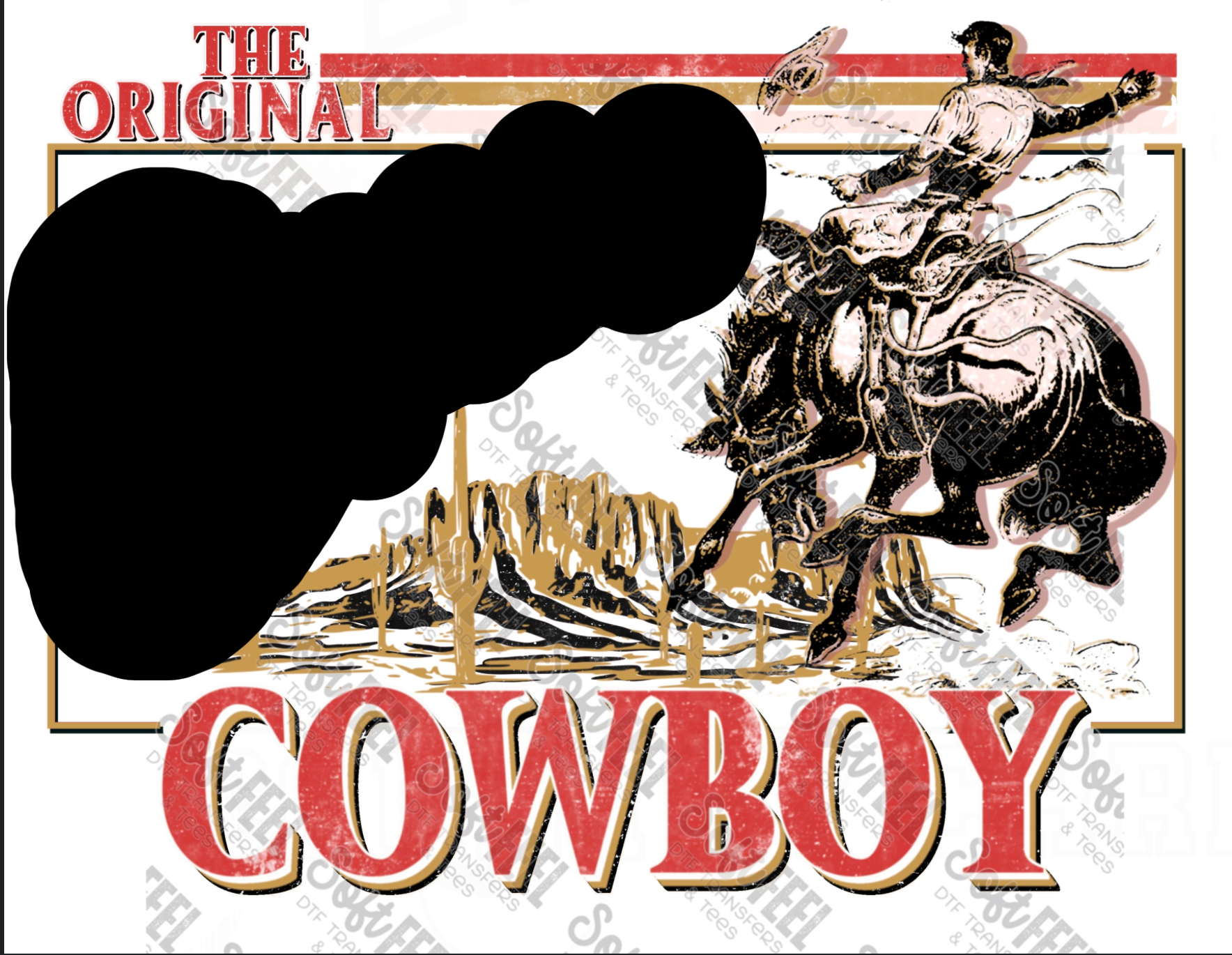 Original Cowboy Bronco - Men&#39;s / Western - Direct To Film Transfer / DTF - Heat Press Clothing Transfer