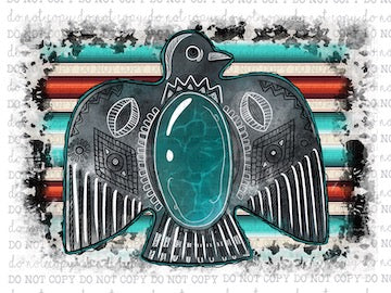 Serape And Cowhide Thunderbird - Country Western - Cheat Clear Waterslide™ or White Cast Sticker