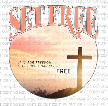 Set Free - Christian - Cheat Clear Waterslide™ or White Cast Sticker