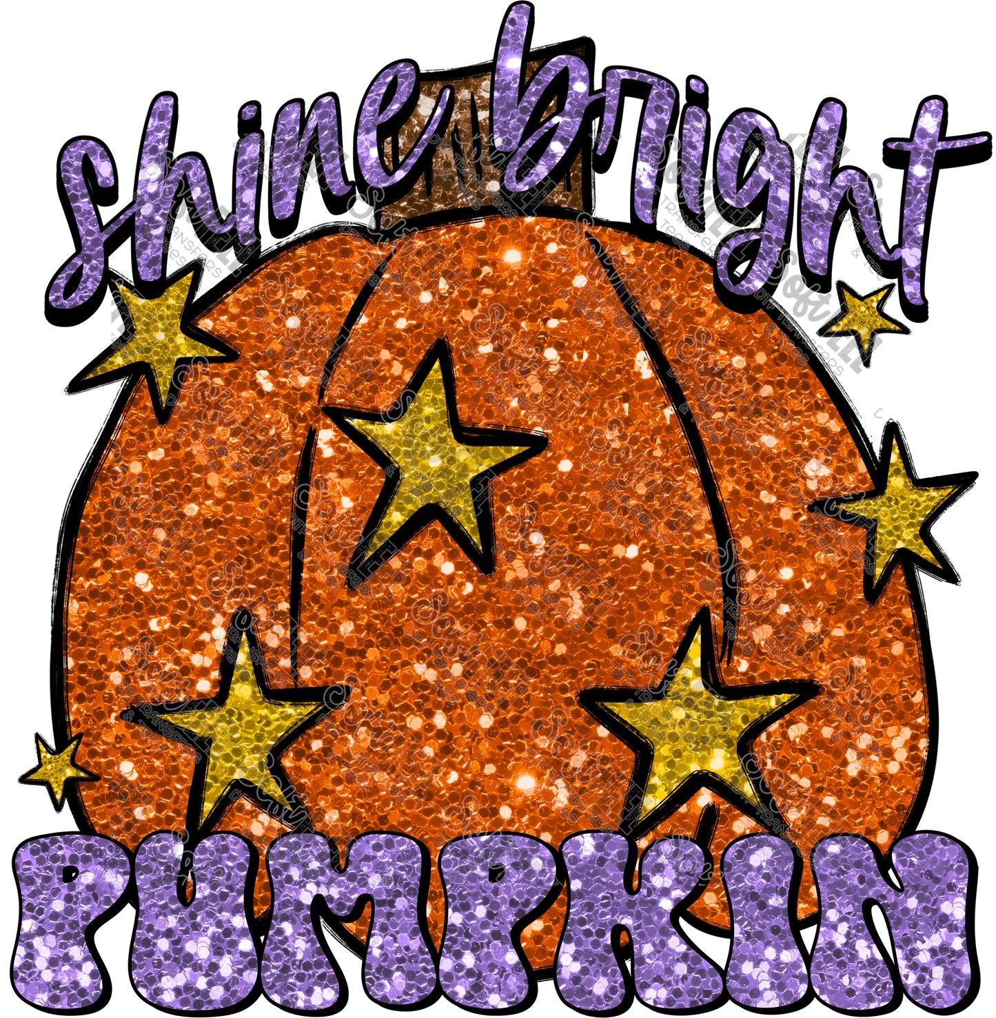 Shine Bright Pumpkin - Halloween - Direct To Film Transfer / DTF - Heat Press Clothing Transfer