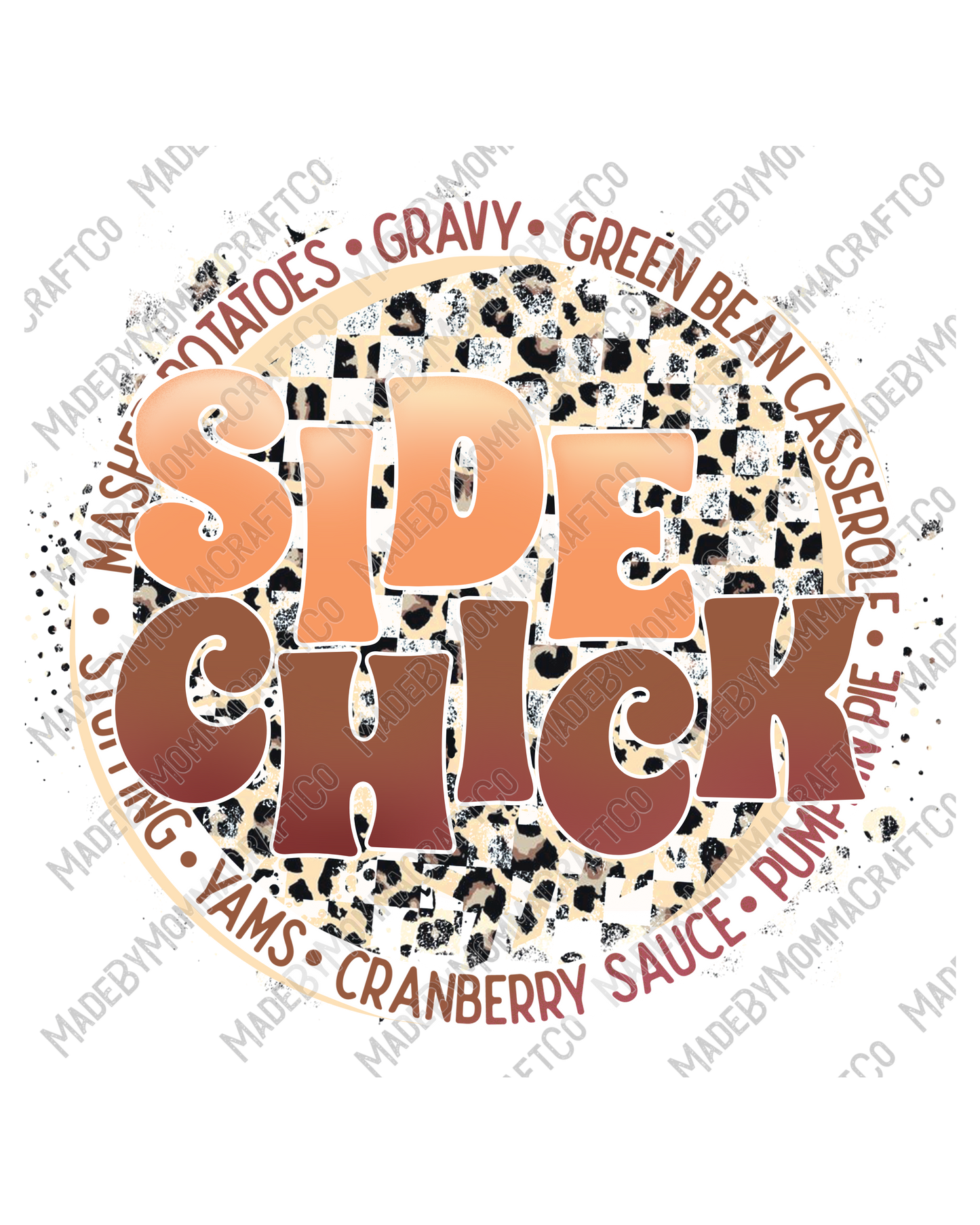 Side Chick - Thanksgiving - Cheat Clear Waterslide™ or White Cast Sticker