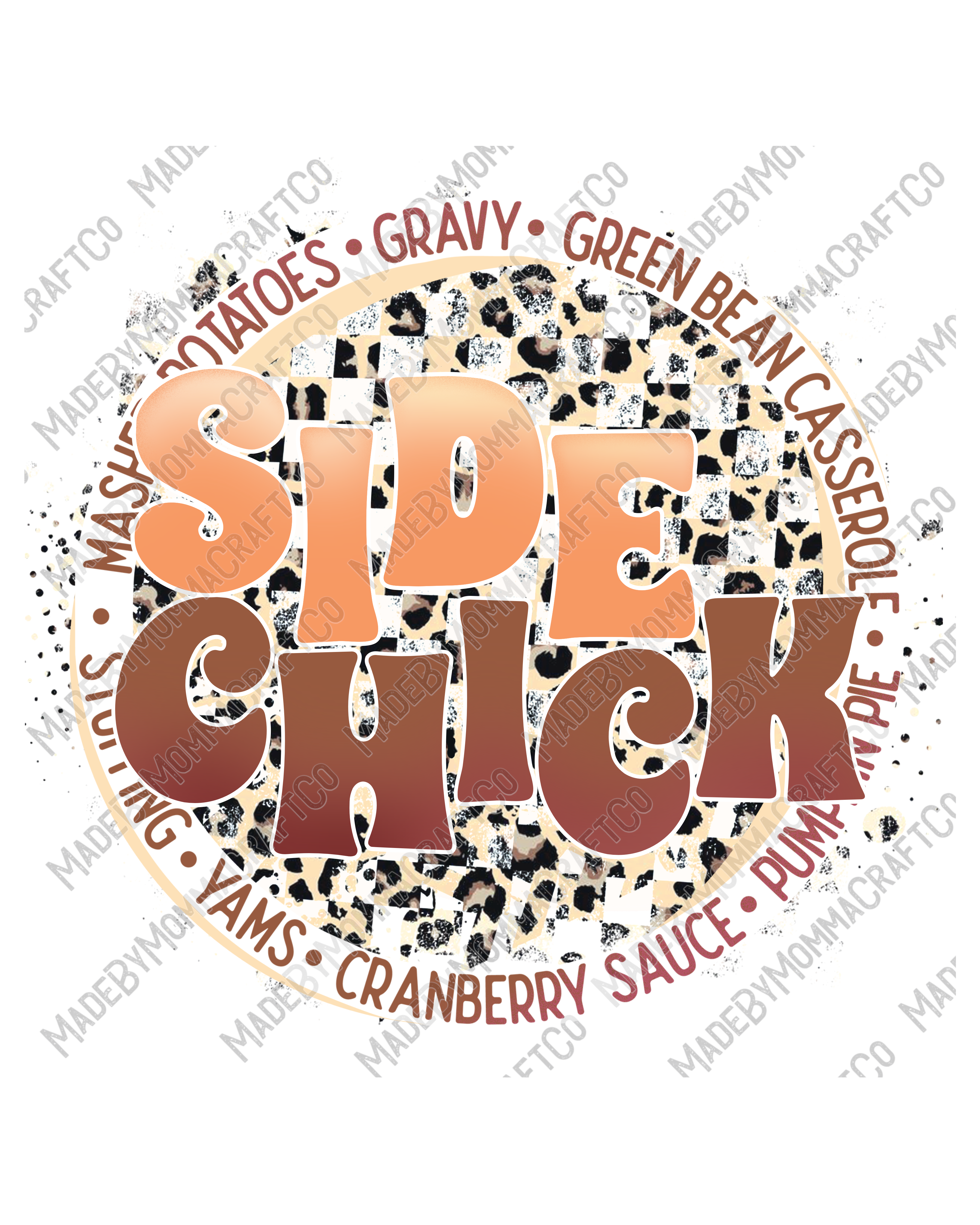 Side Chick - Thanksgiving - Cheat Clear Waterslide™ or White Cast Sticker