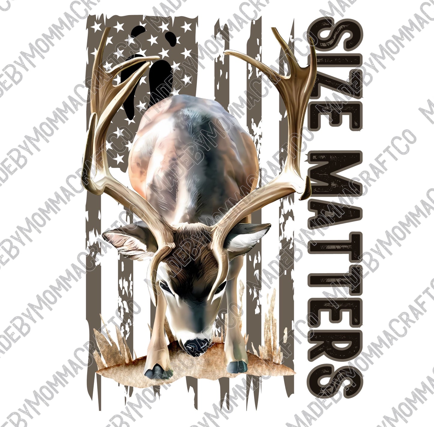 Size Matters Buck - Hunting / Country Western - Cheat Clear Waterslide™ or White Cast Sticker