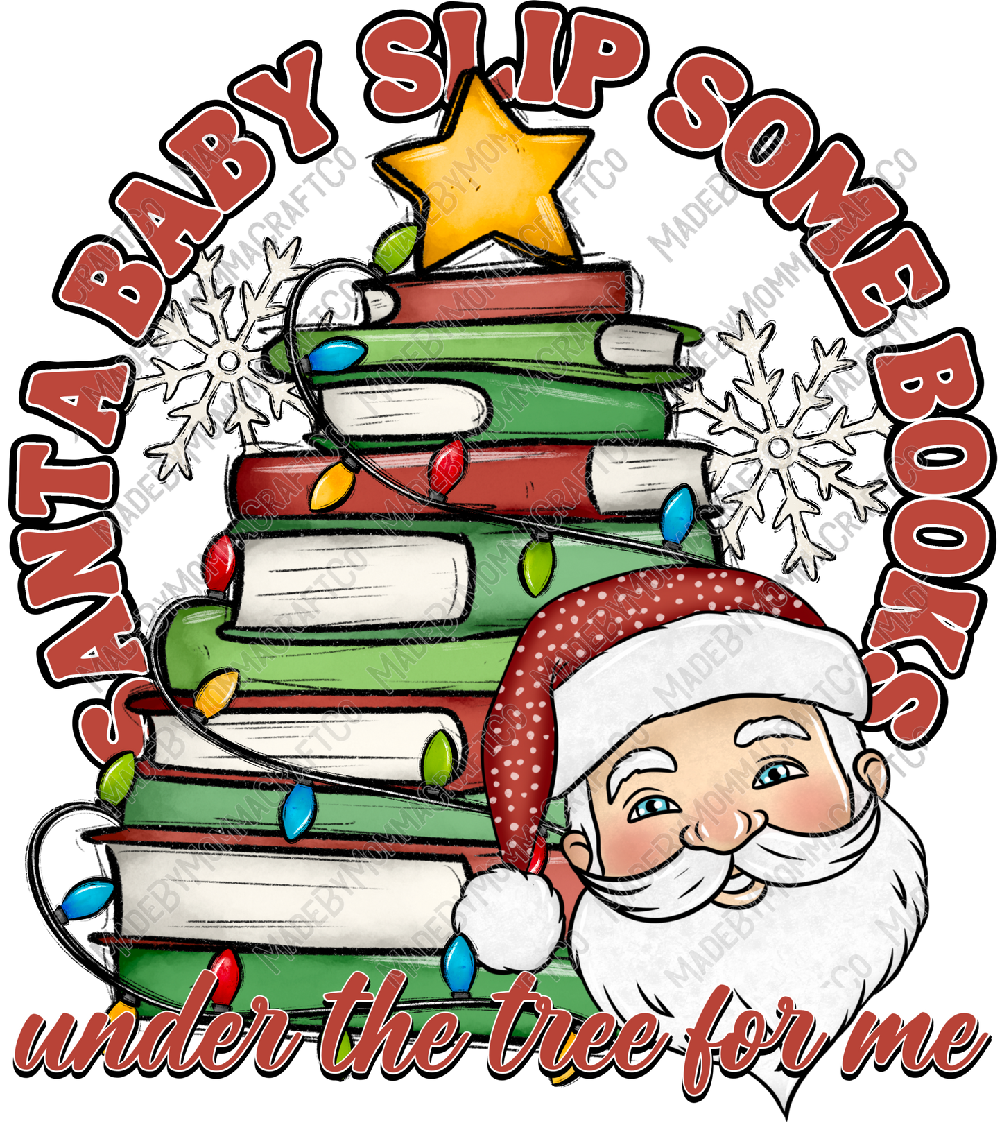 Slip Some Books - Christmas - Cheat Clear Waterslide™ or White Cast Sticker