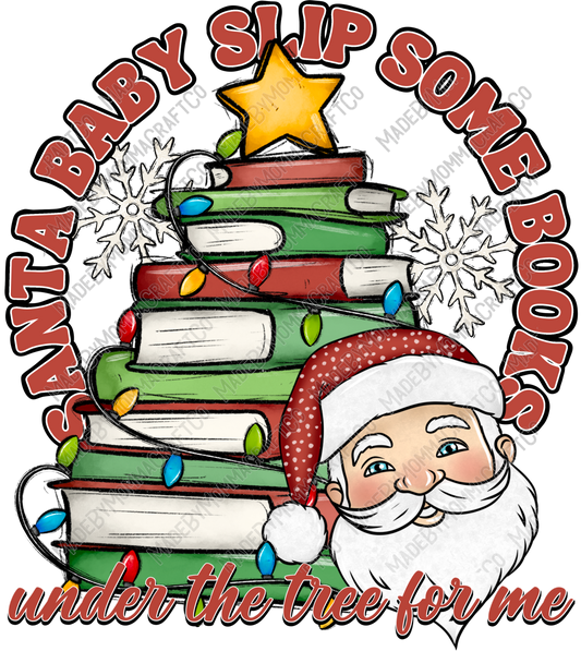 Slip Some Books - Christmas - Cheat Clear Waterslide™ or White Cast Sticker