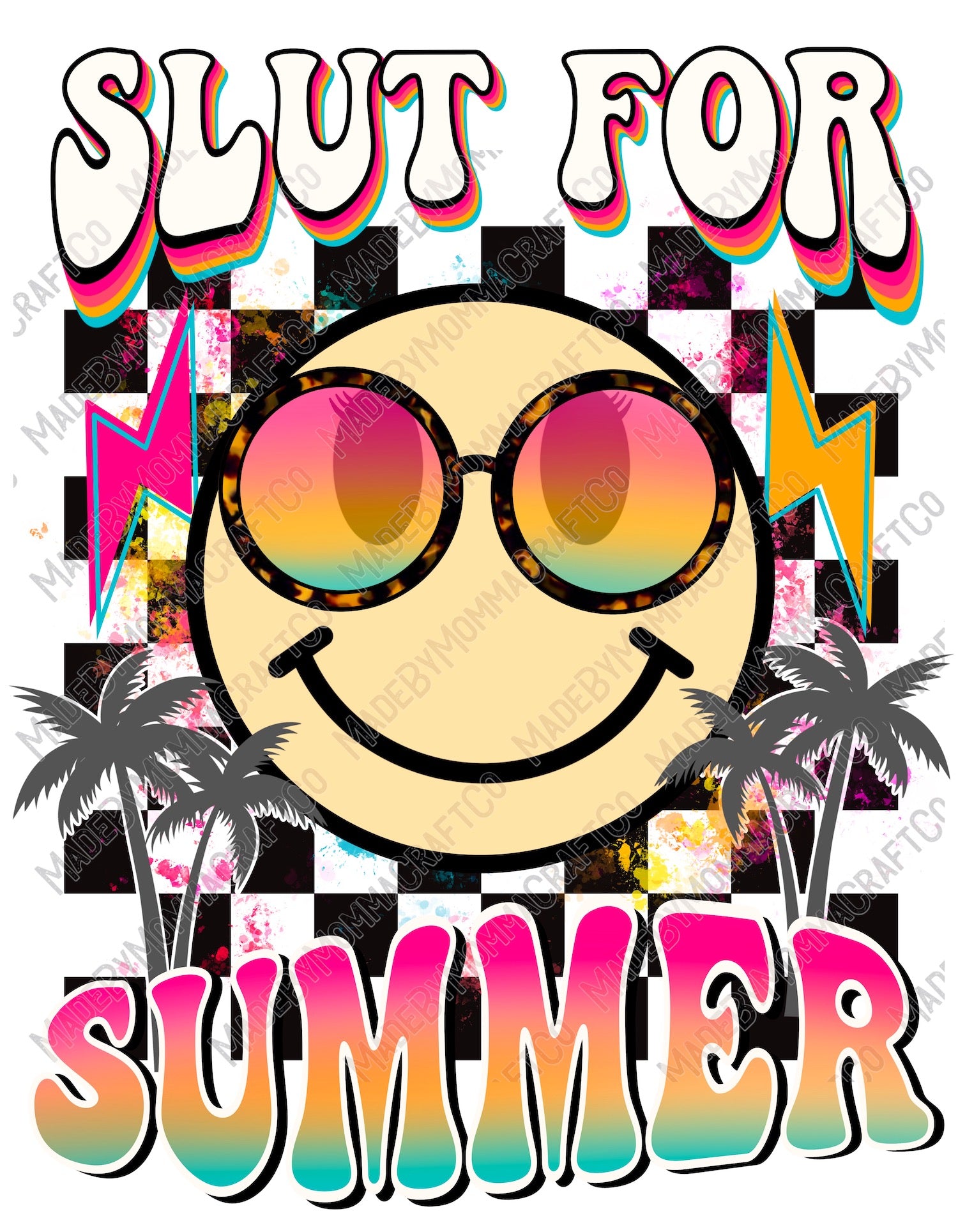 Slut for Summer Black Retro - Cheat Clear Waterslide™ or White Cast Sticker