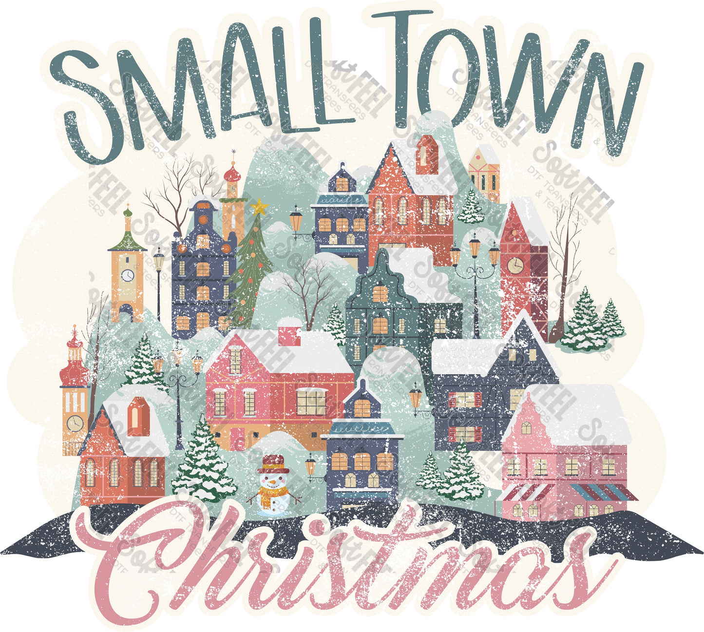 Small Town Christmas - Christmas - Direct To Film Transfer / DTF - Heat Press Clothing Transfer