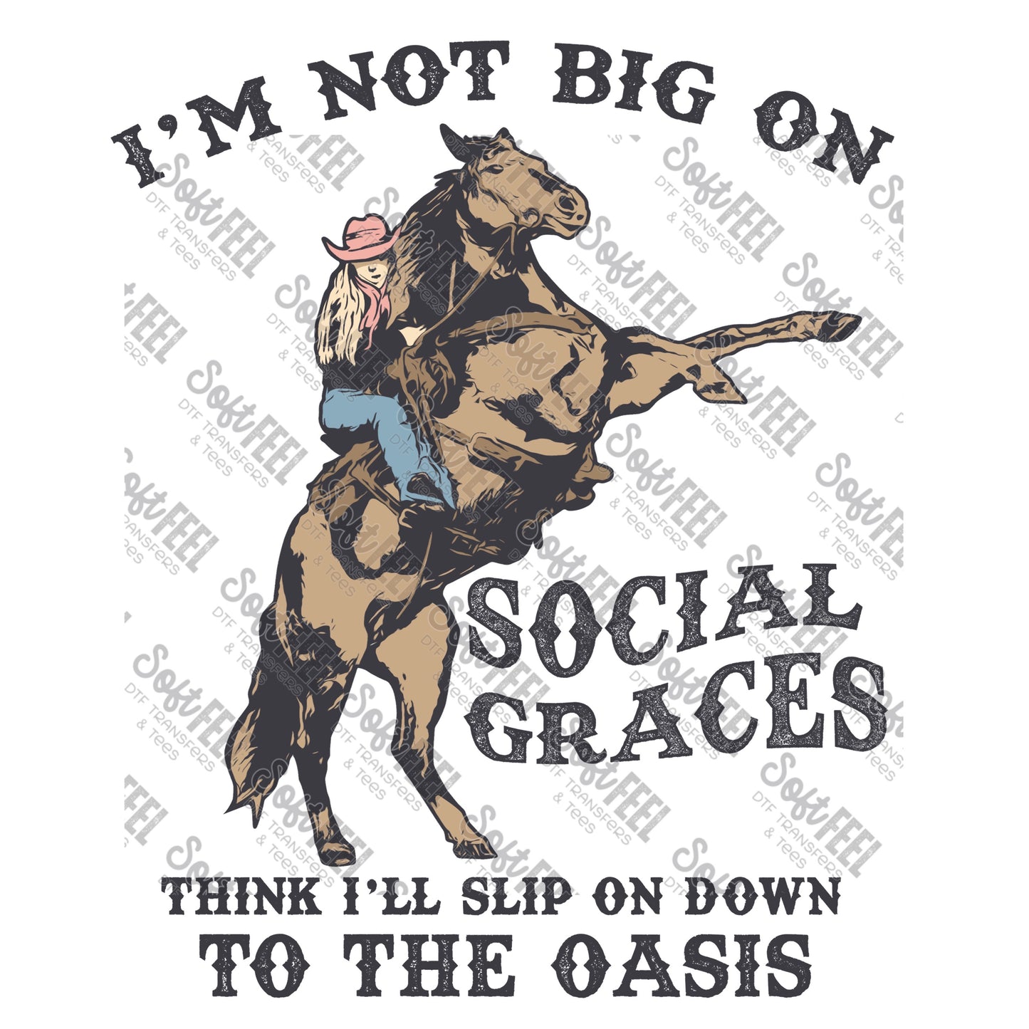 Social Graces - Country Western - Direct To Film Transfer / DTF - Heat Press Clothing Transfer