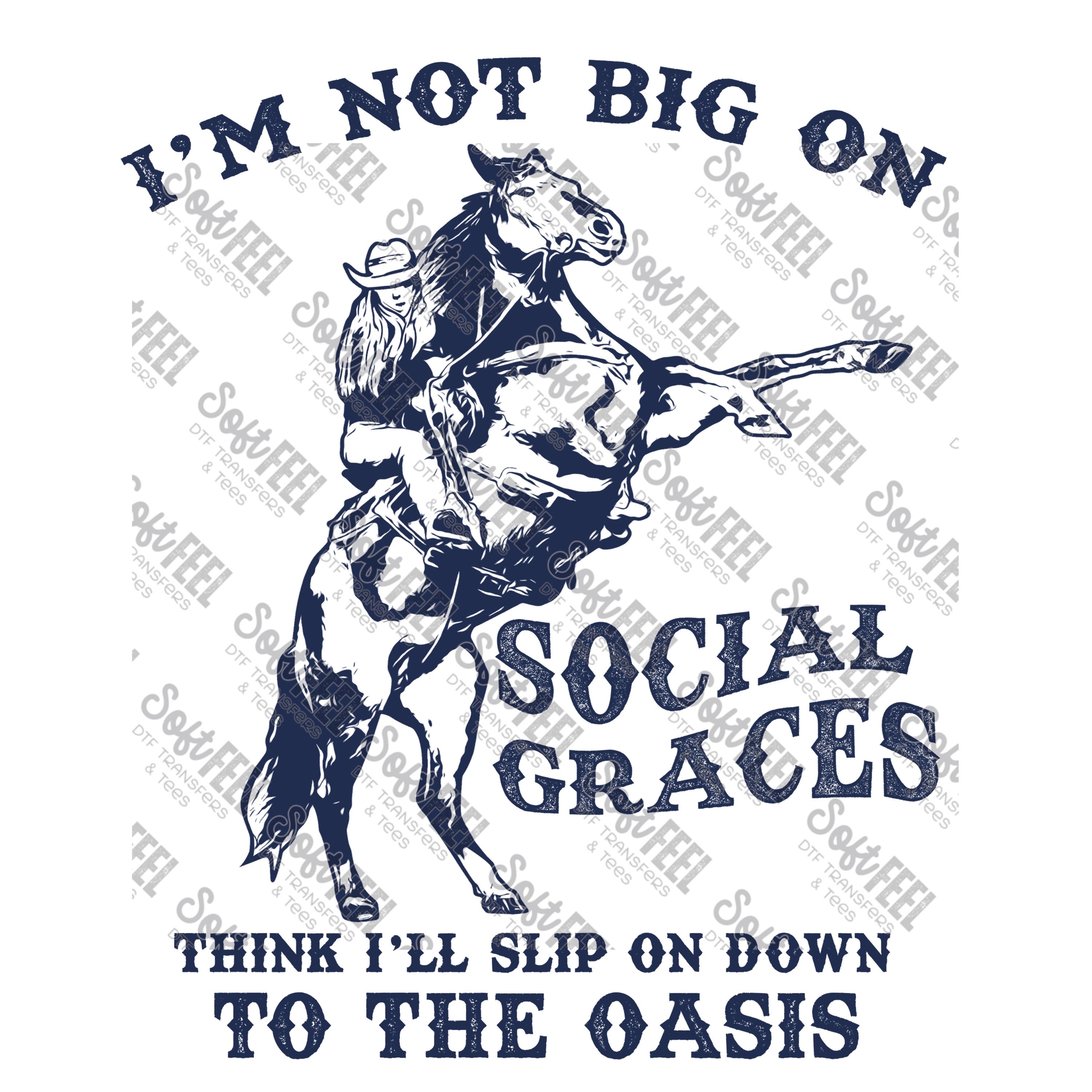 Social Graces - Country Western / Women&#39;s - Direct To Film Transfer / DTF - Heat Press Clothing Transfer